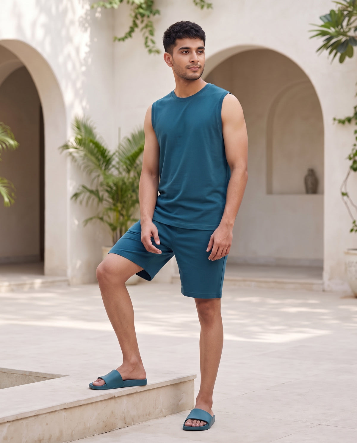 AirKnit Tee + Shorts (Arctic Blue)