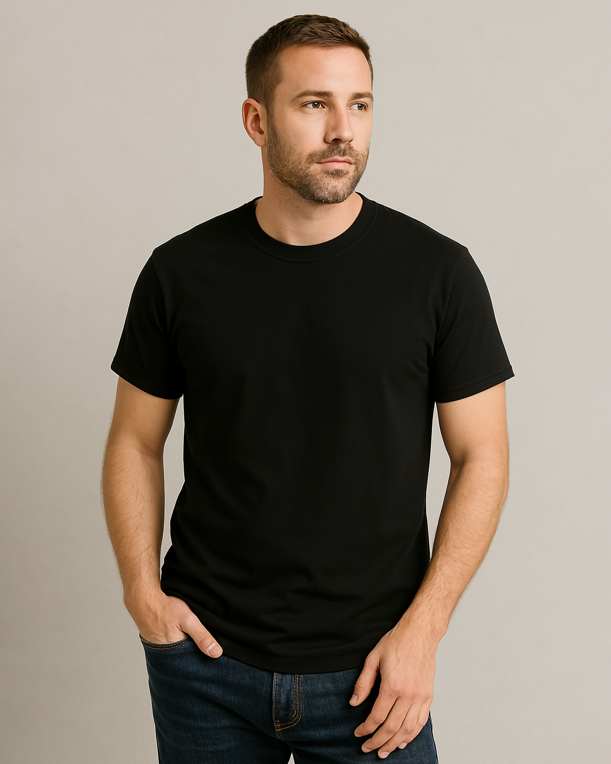 Classy Cotton T-Shirt  (Black)