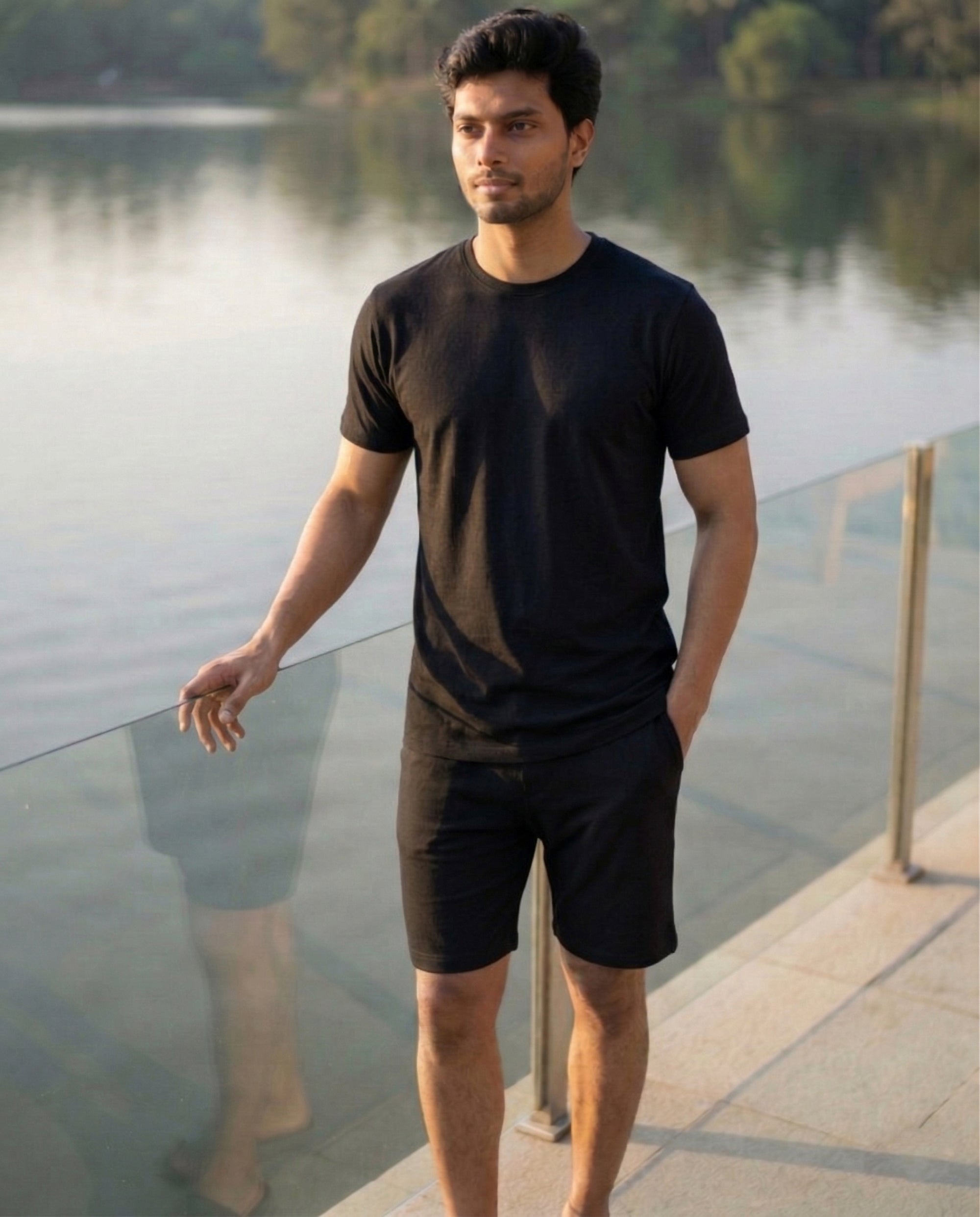 Cosmo T-Shirt + Shorts (True Black)