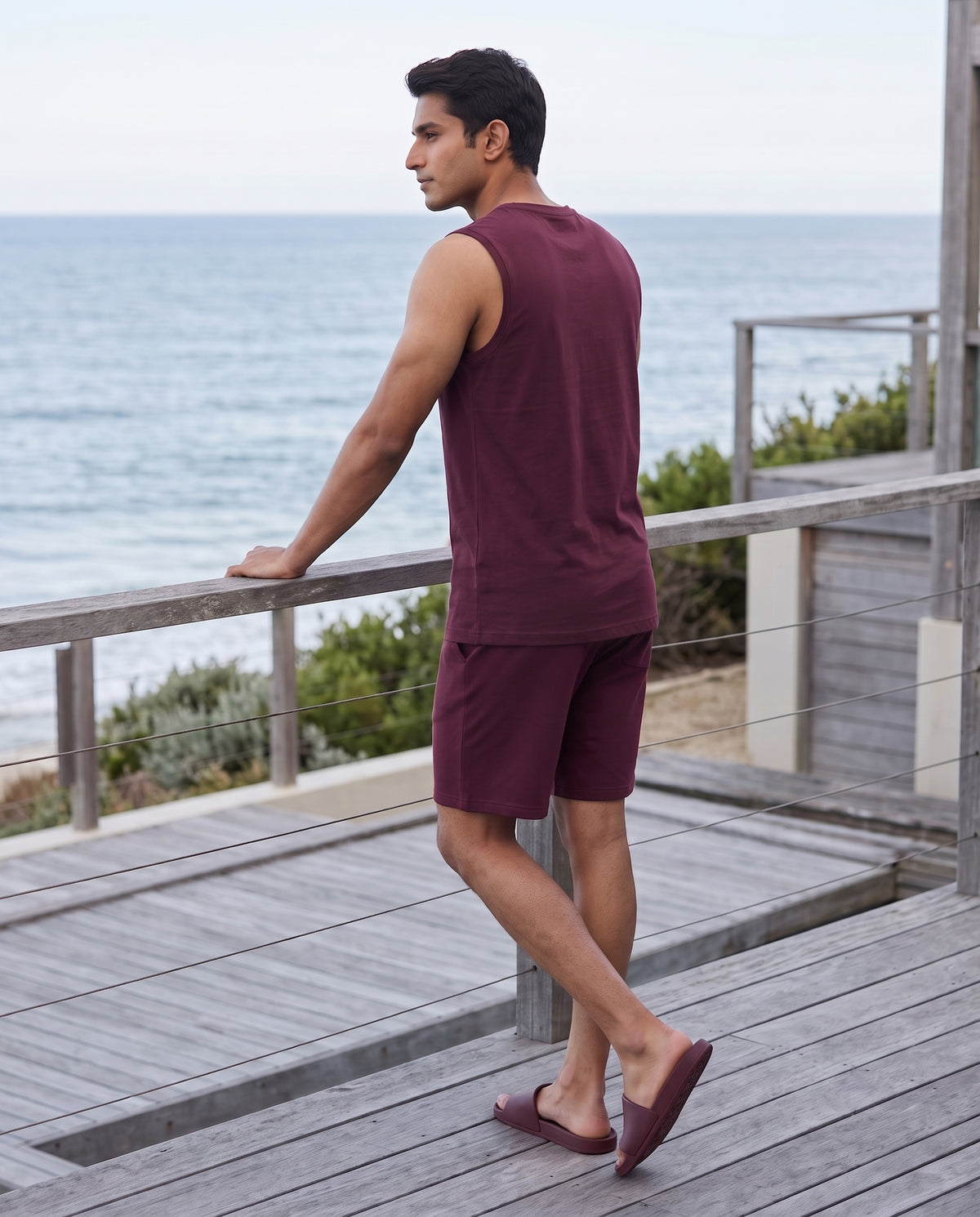 AirKnit Tee + Shorts (Burgundy)