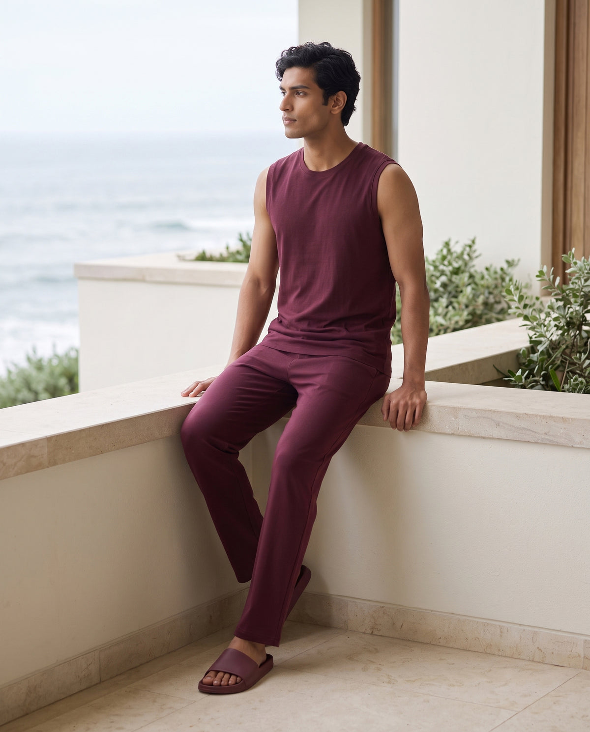 AirKnit Tee + Pant (Burgundy)