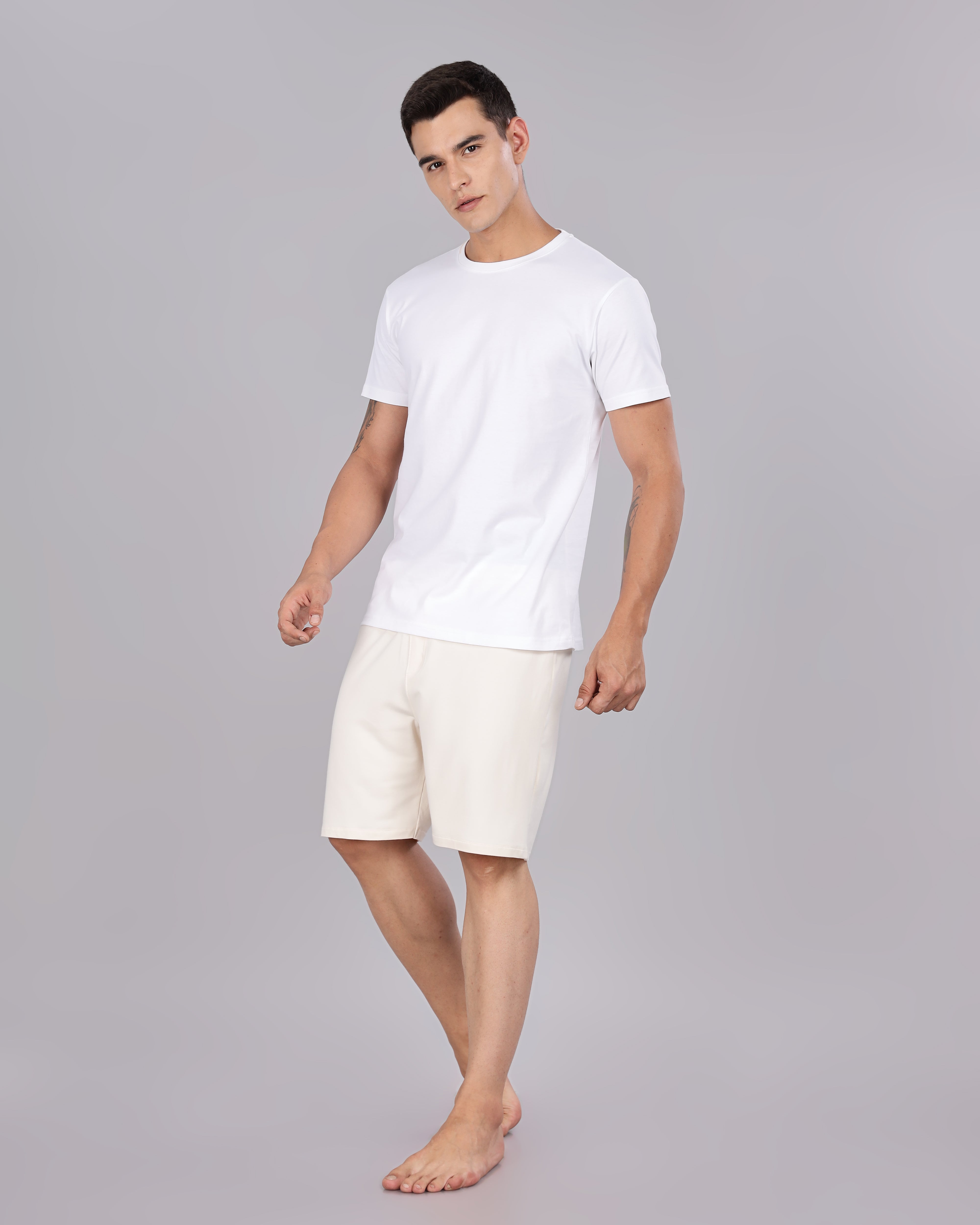 Cotton Tee & Bamboo Shorts (Irish Cream)