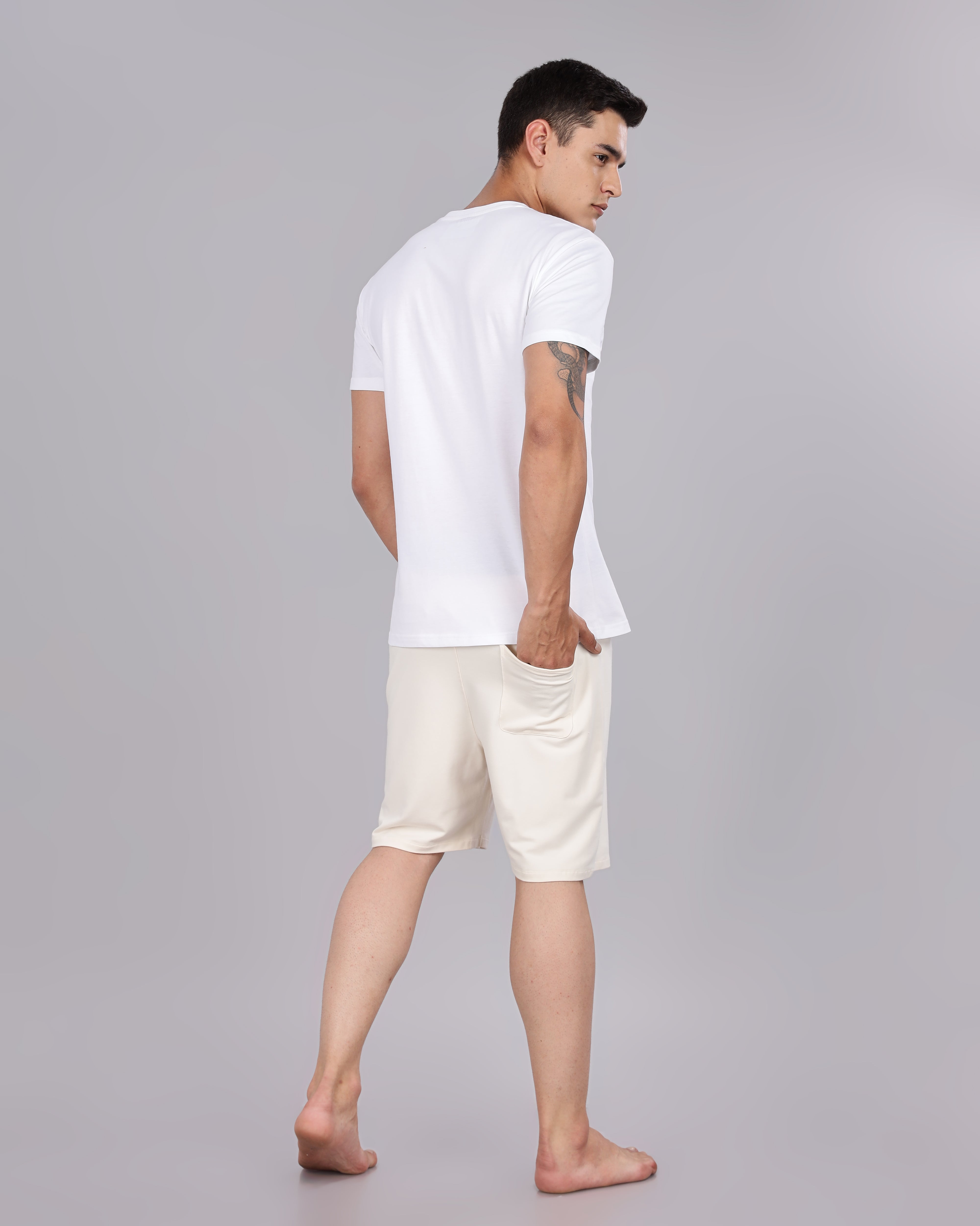 Cotton Tee & Bamboo Shorts (Irish Cream)