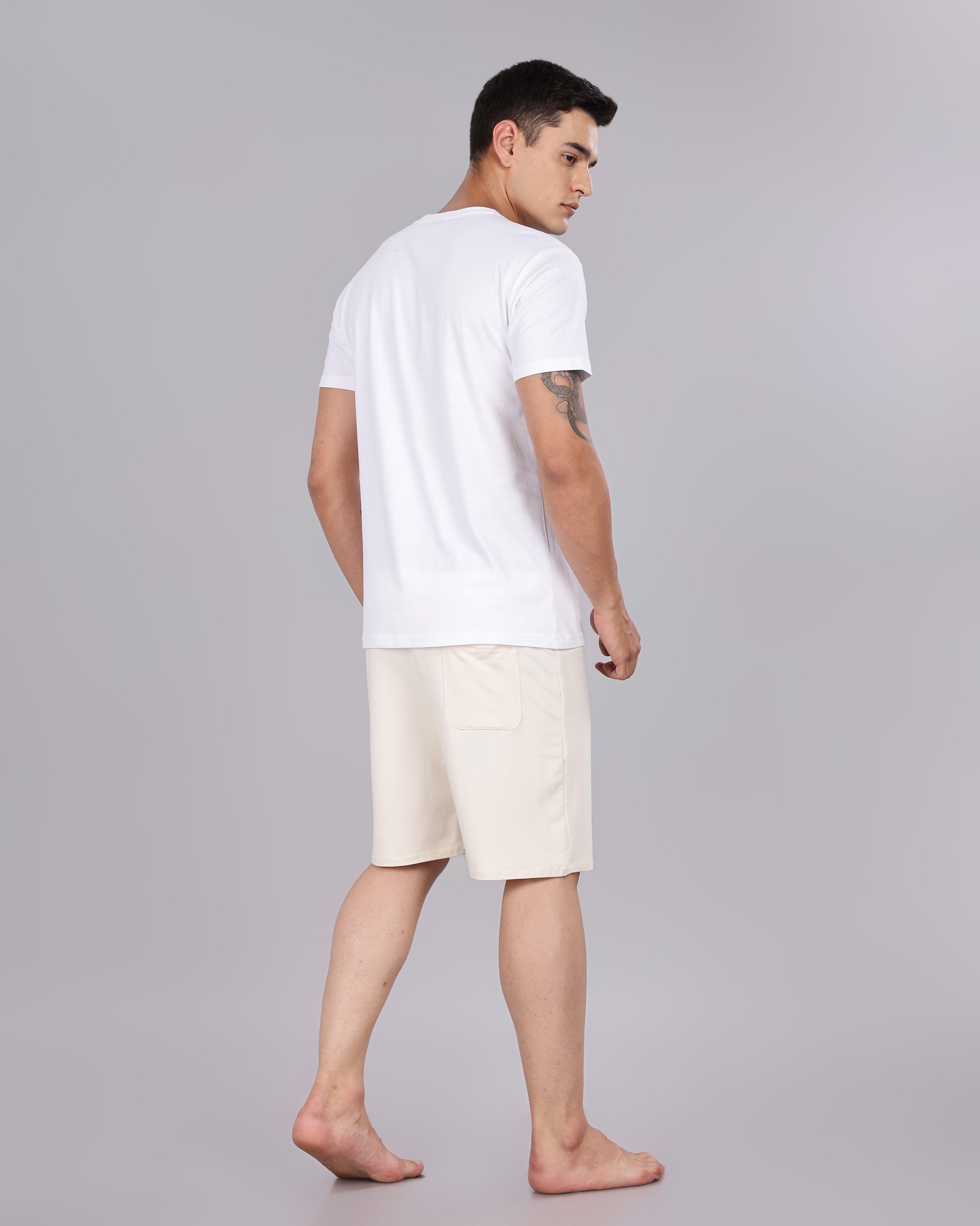 Cotton Tee & Bamboo Shorts (Irish Cream)