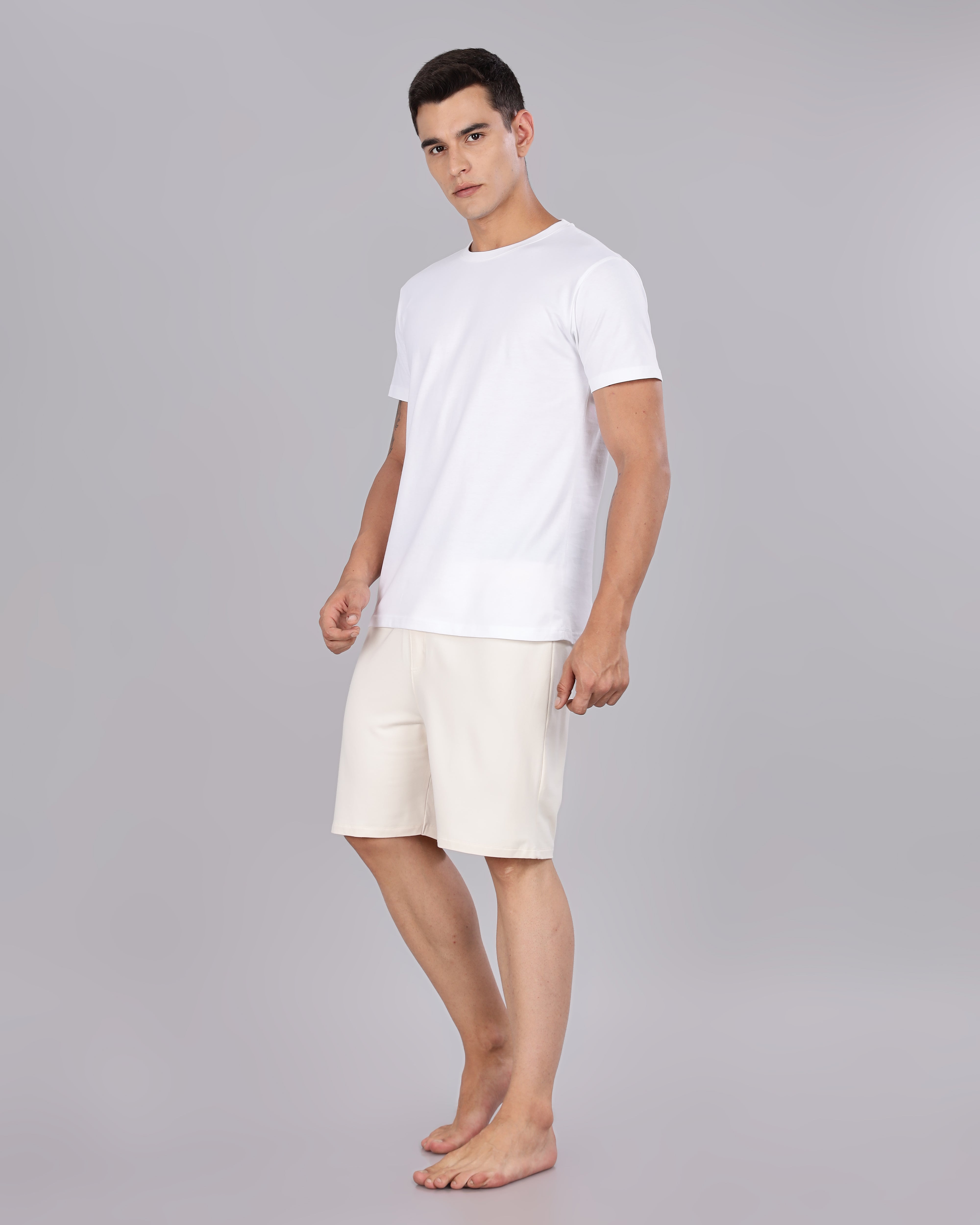 Cotton Tee & Bamboo Shorts (Irish Cream)