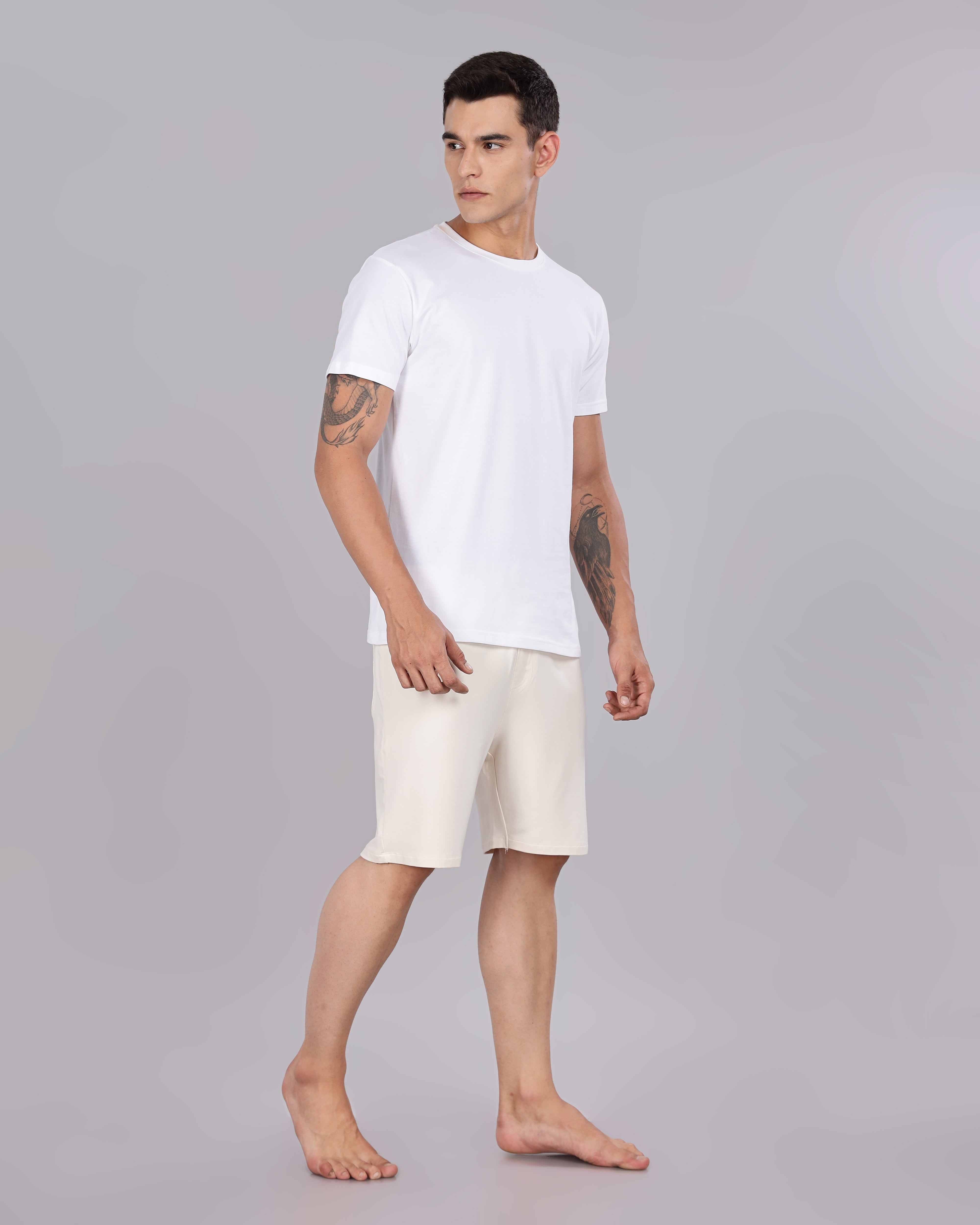 Cotton Tee & Bamboo Shorts (Irish Cream)