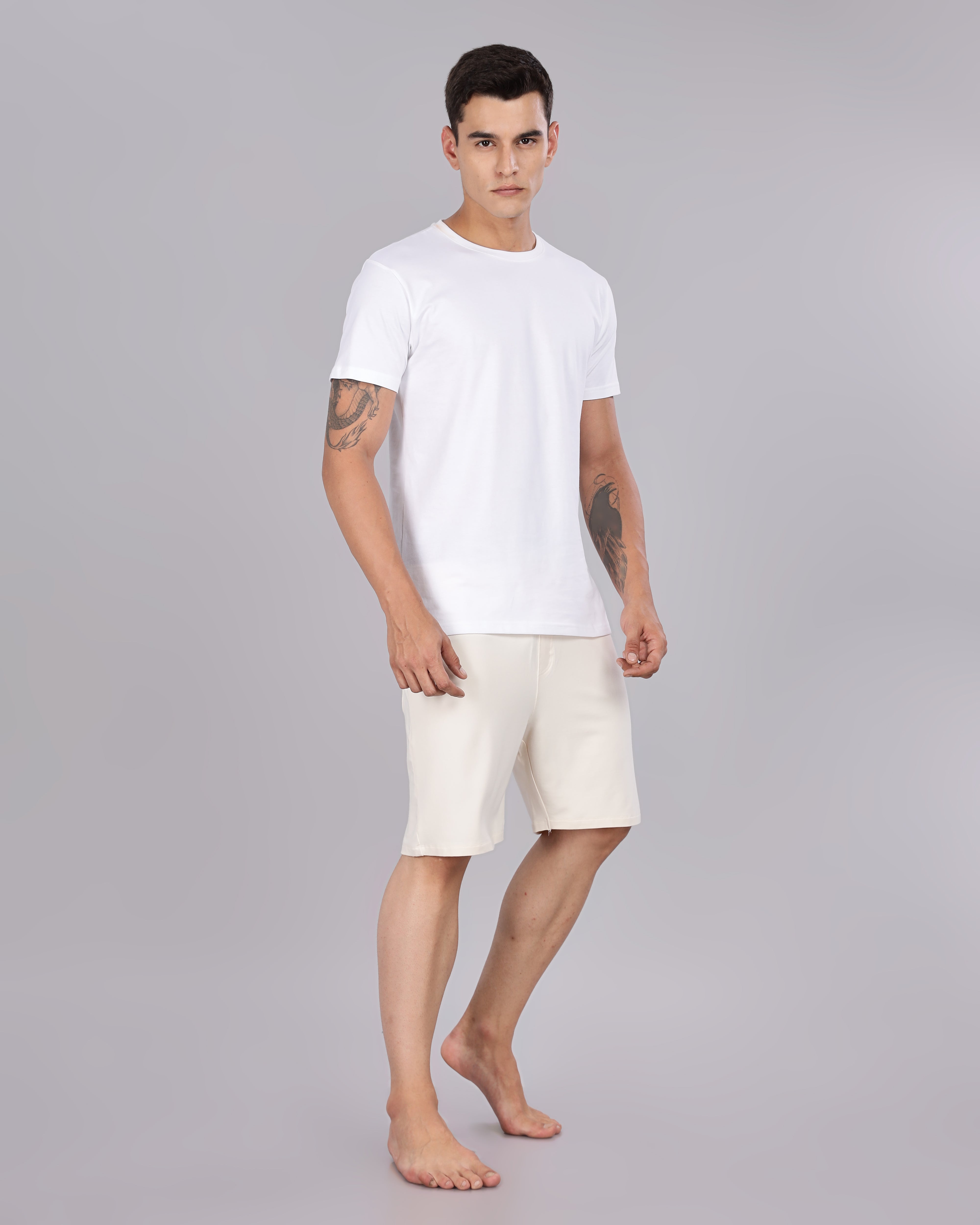 Cotton Tee & Bamboo Shorts (Irish Cream)