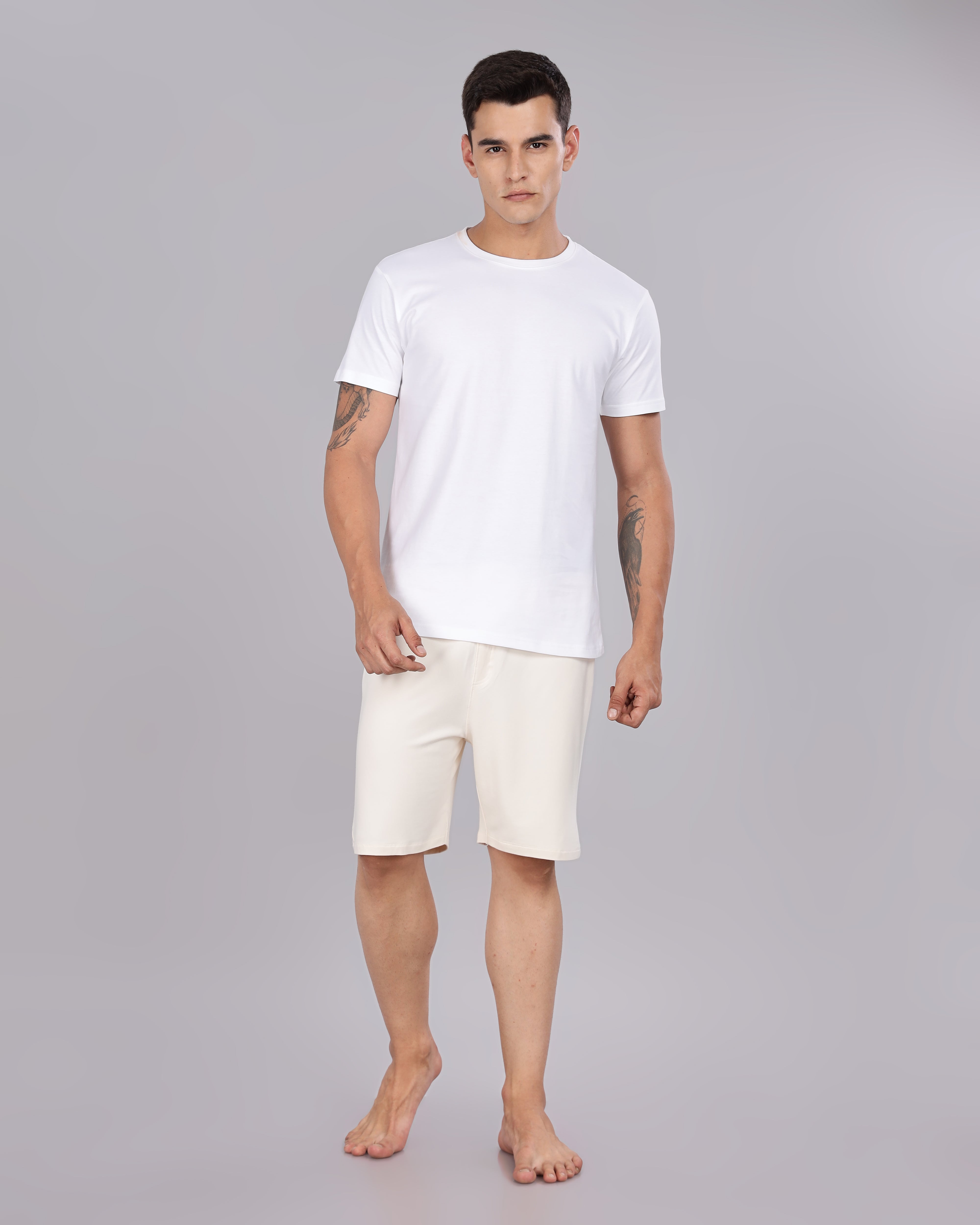 Cotton Tee & Bamboo Shorts (Irish Cream)