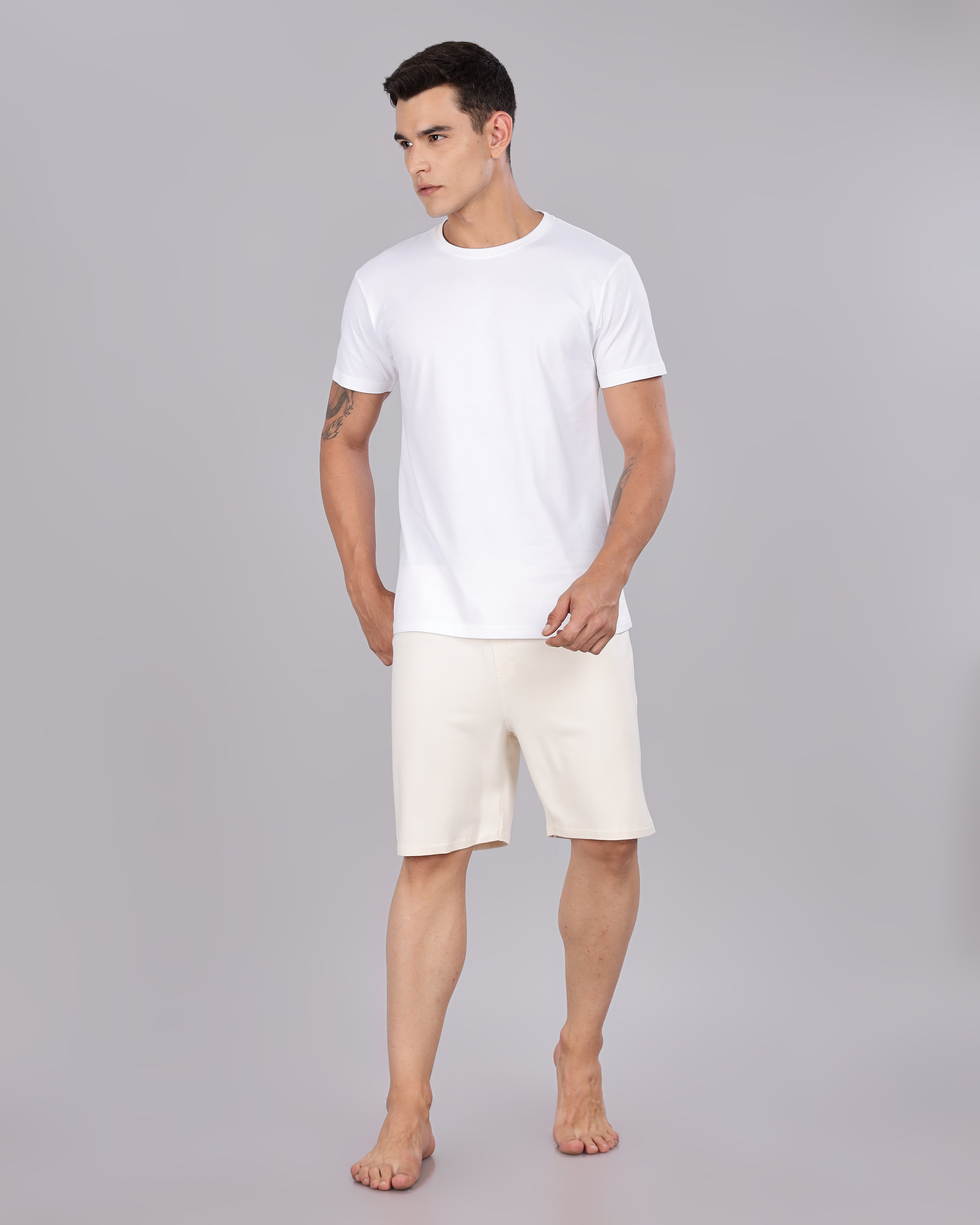 Cotton Tee & Bamboo Shorts (Irish Cream)