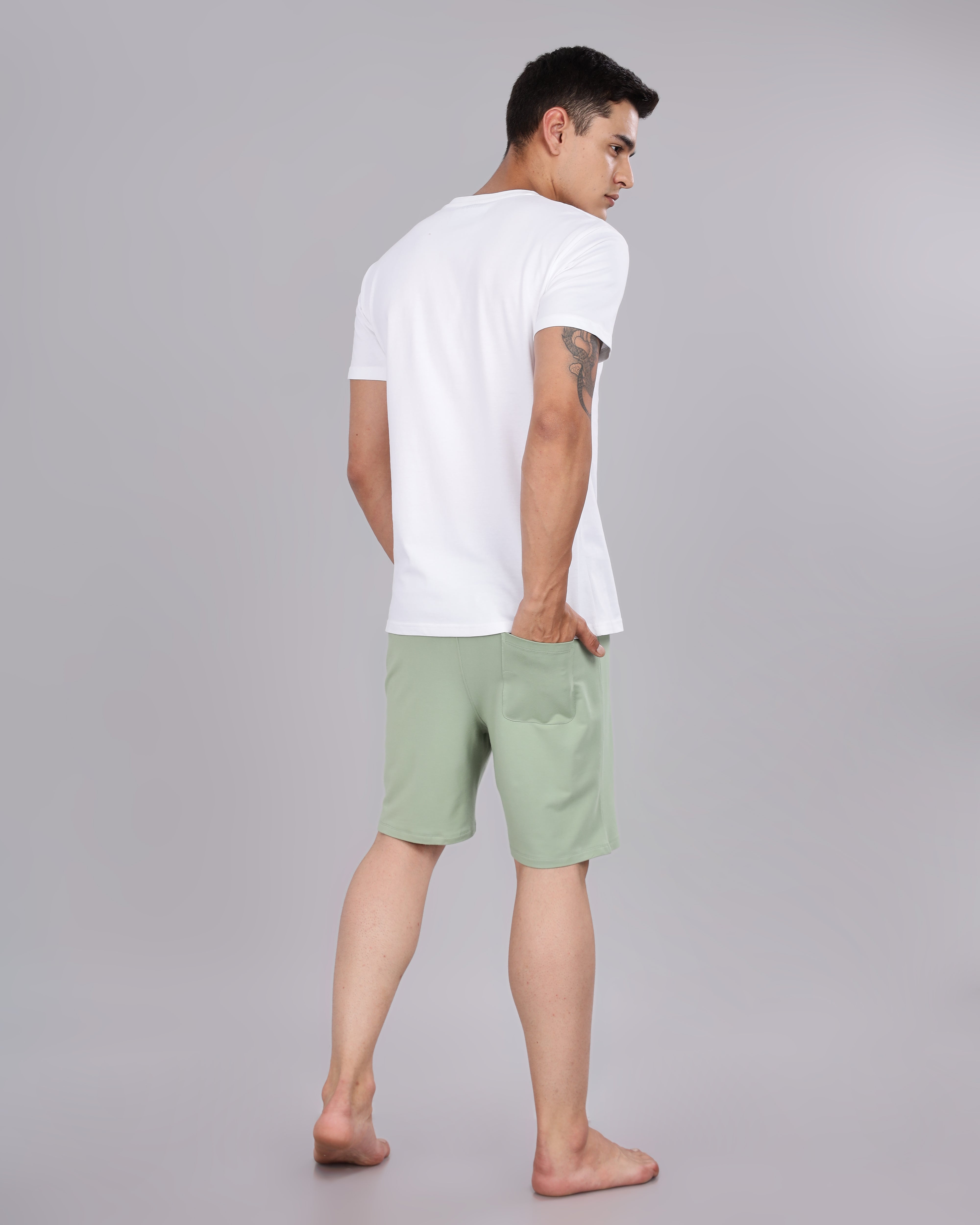 Cotton Tee & Bamboo Shorts (Laurel Green)