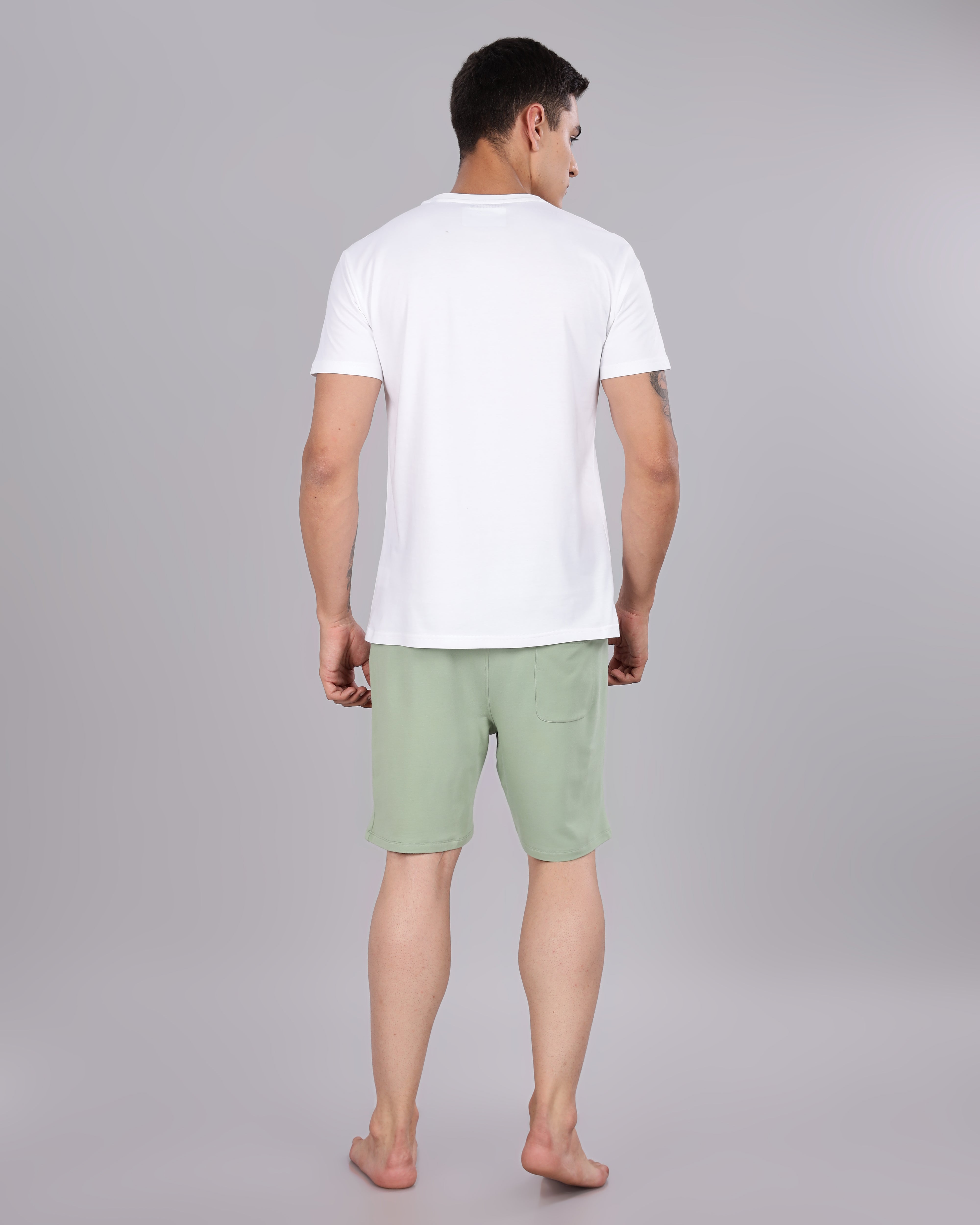Cotton Tee & Bamboo Shorts (Laurel Green)