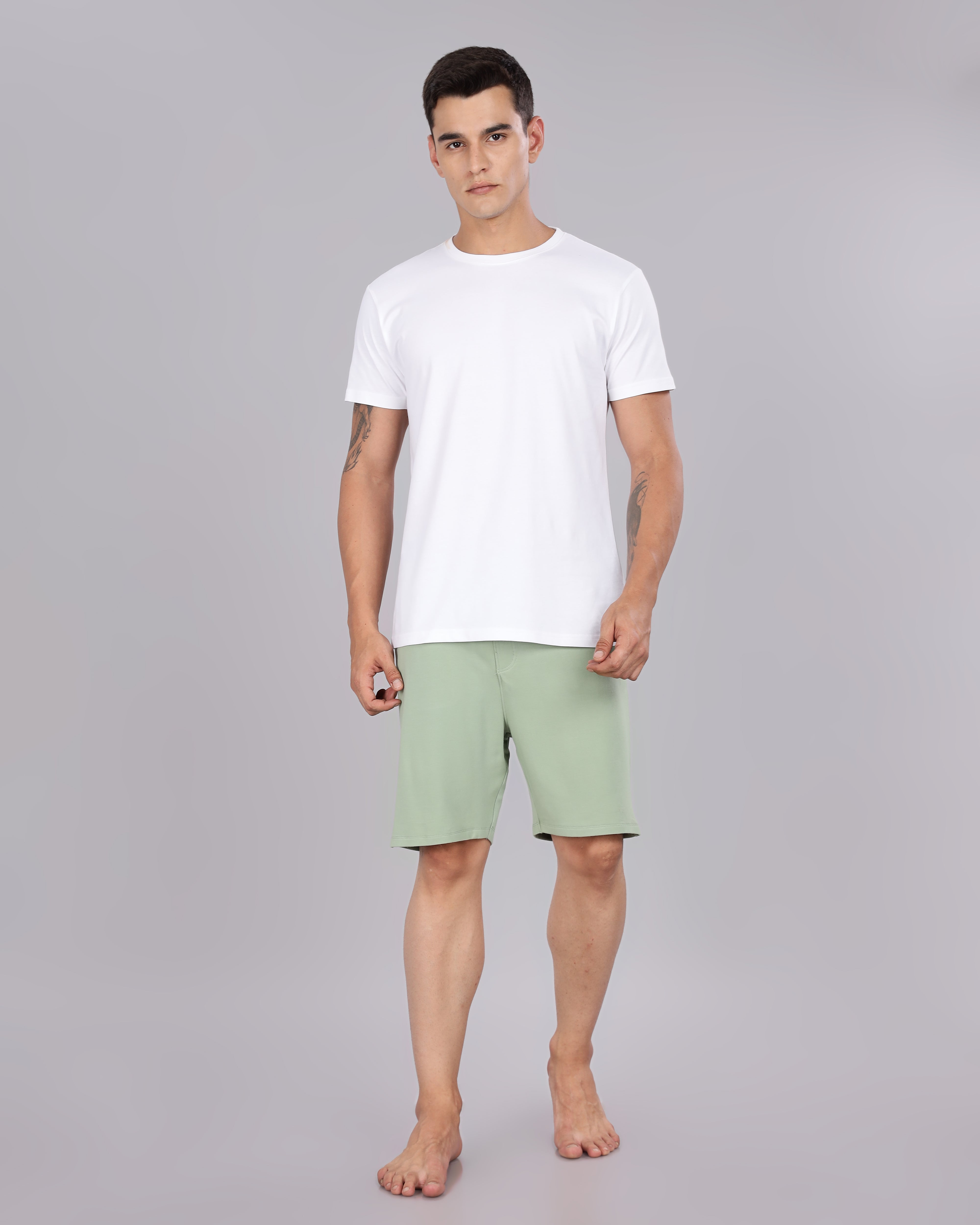 Cotton Tee & Bamboo Shorts (Laurel Green)