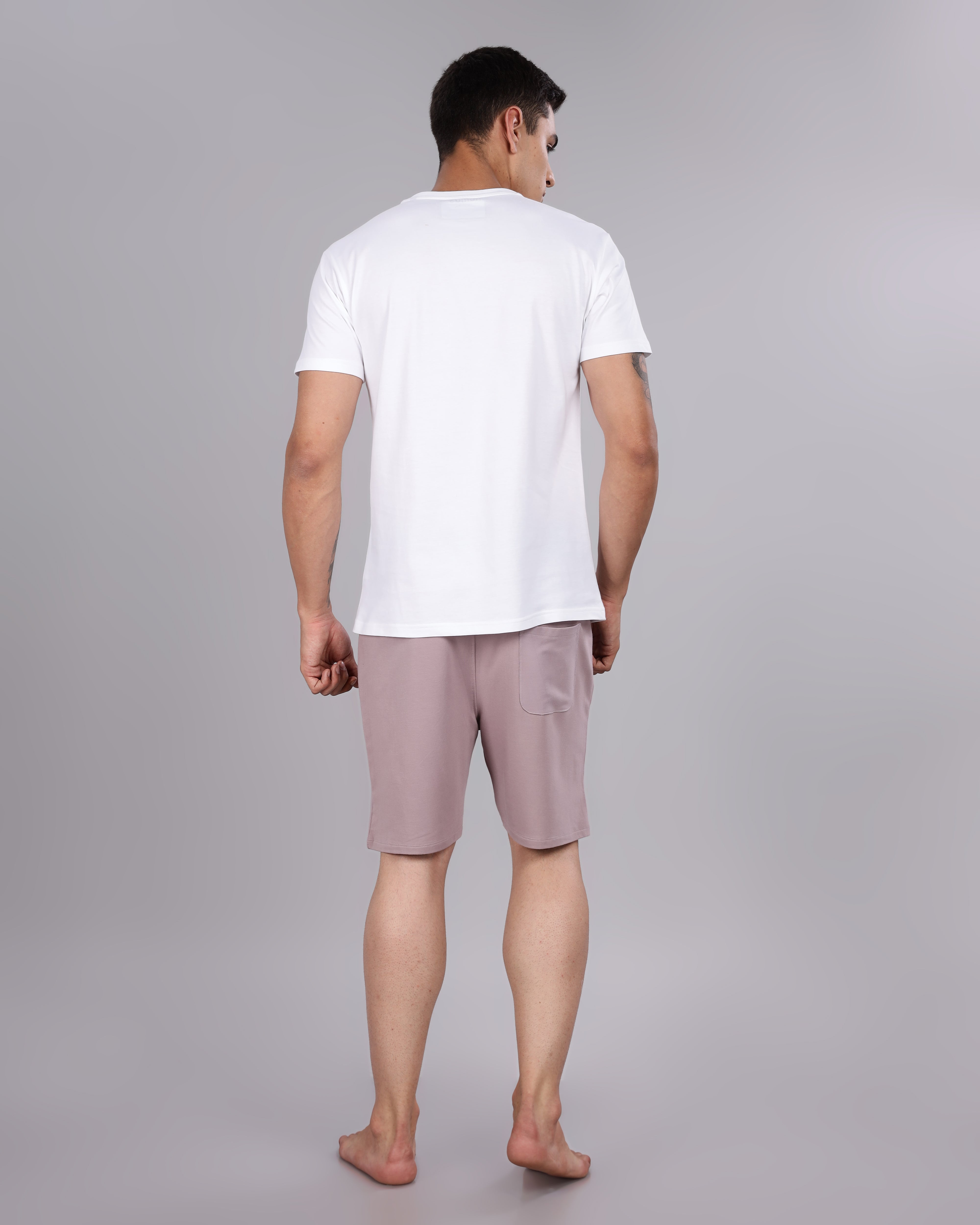 Cotton Tee & Bamboo Shorts (Sea Fog)