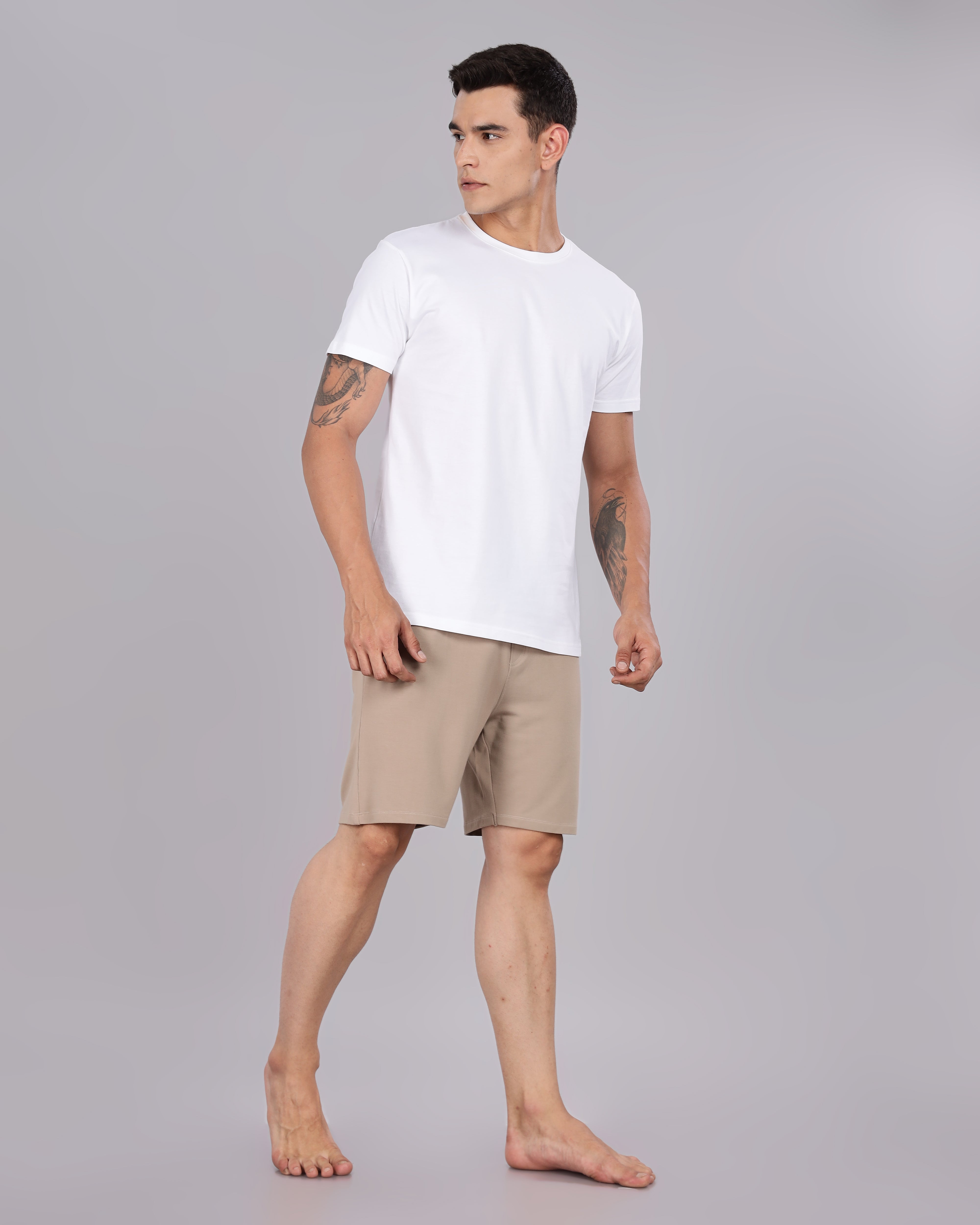 Cotton Tee & Bamboo Shorts (Walnut)