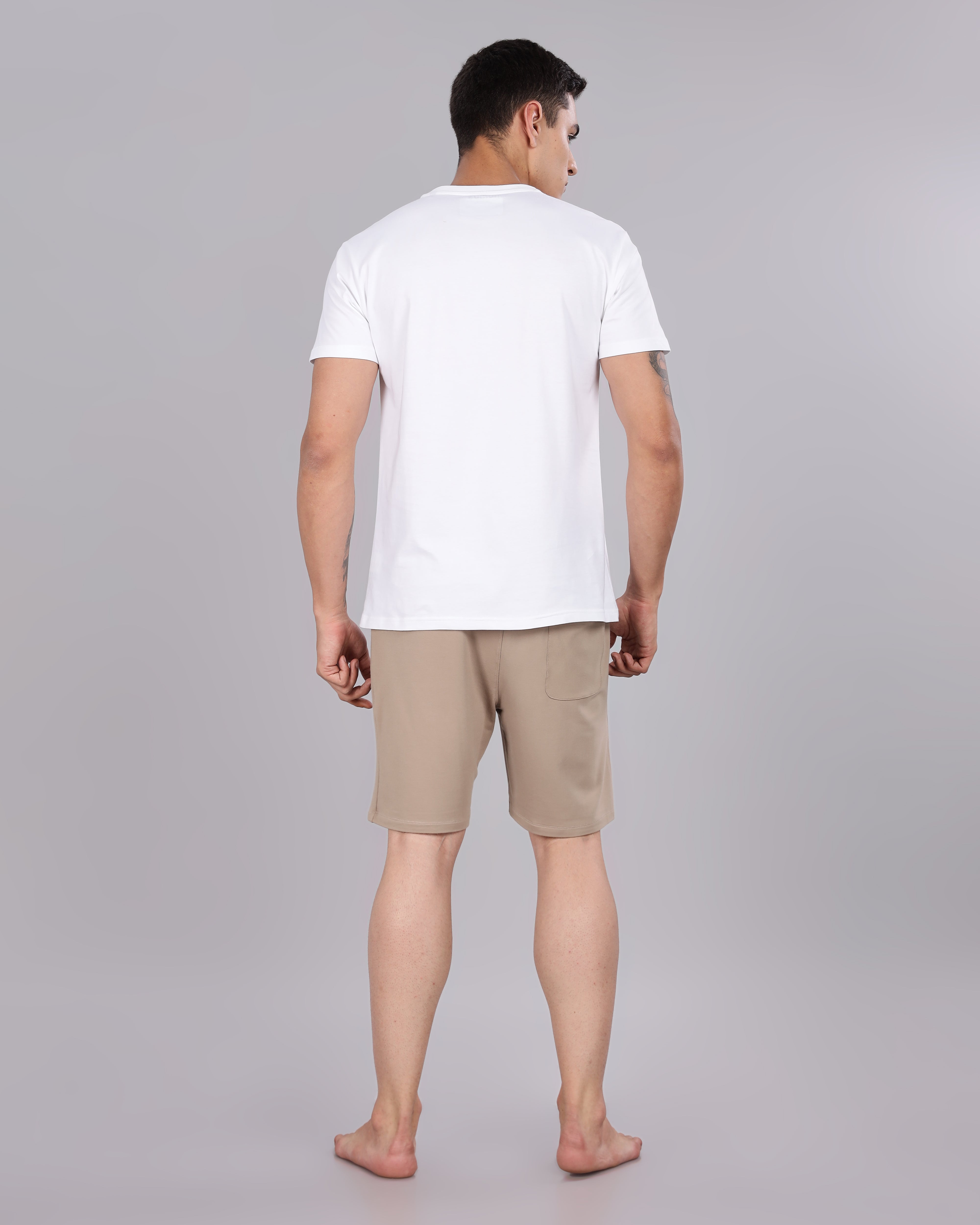 Cotton Tee & Bamboo Shorts (Walnut)