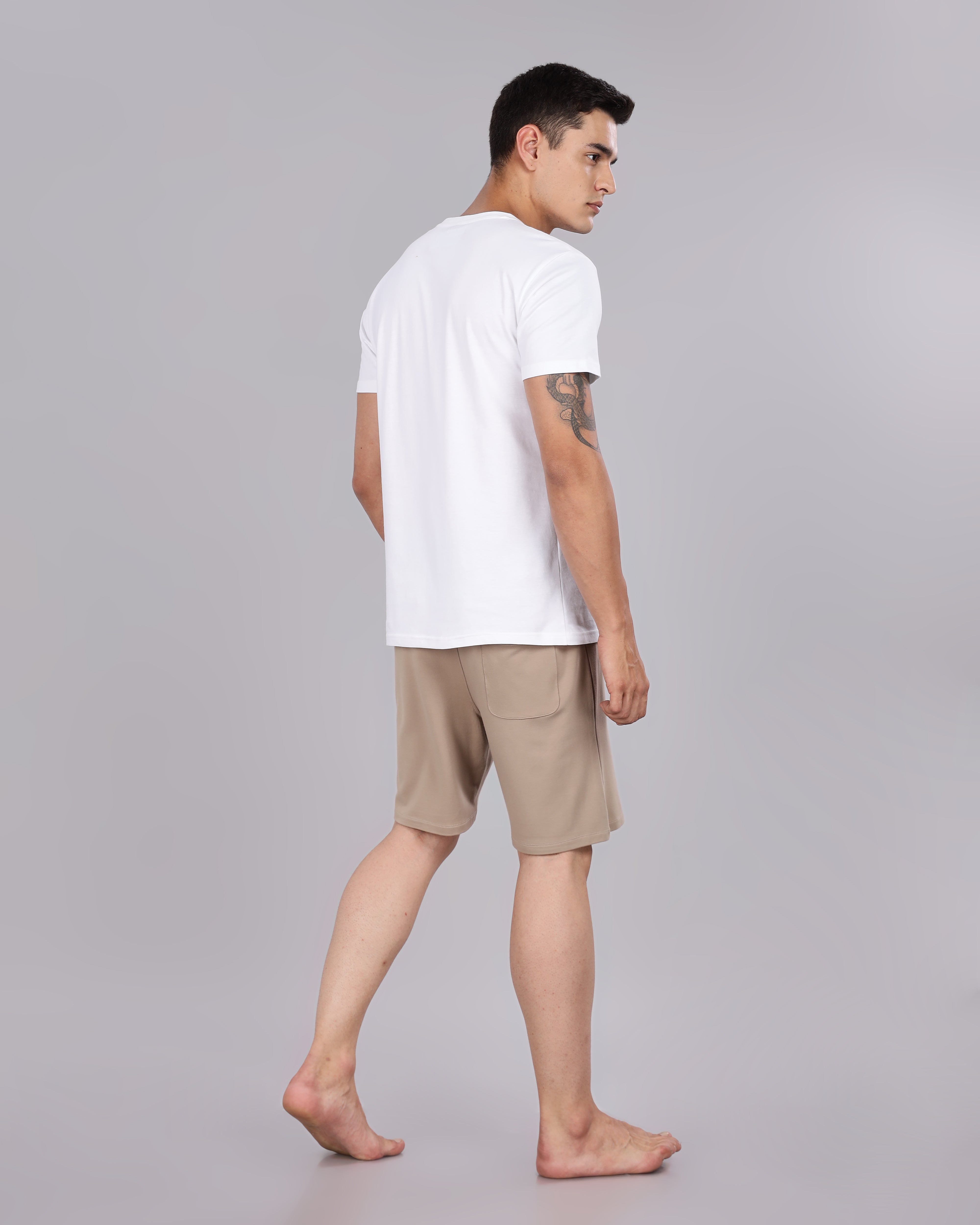 Cotton Tee & Bamboo Shorts (Walnut)