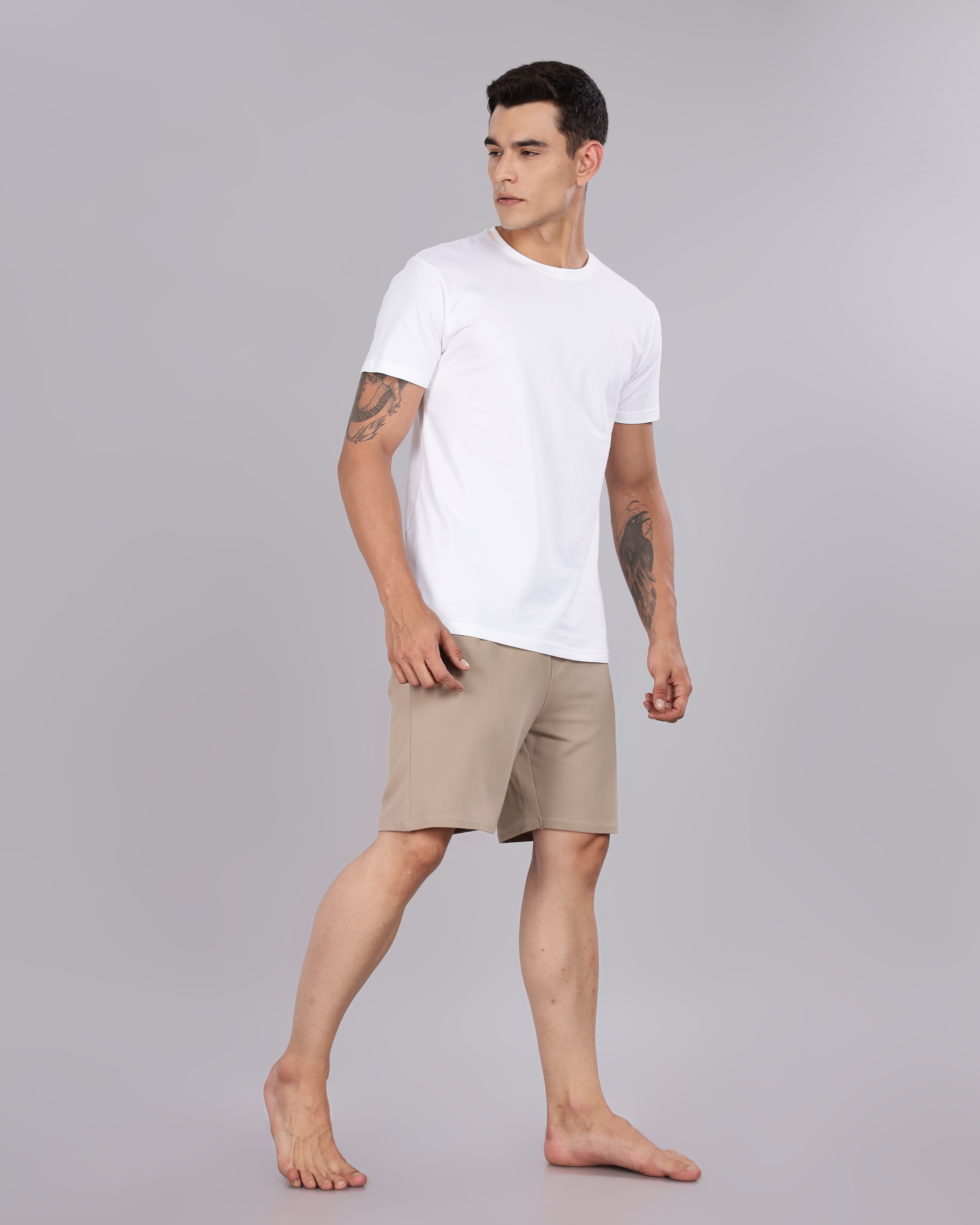 Cotton Tee & Bamboo Shorts (Walnut)