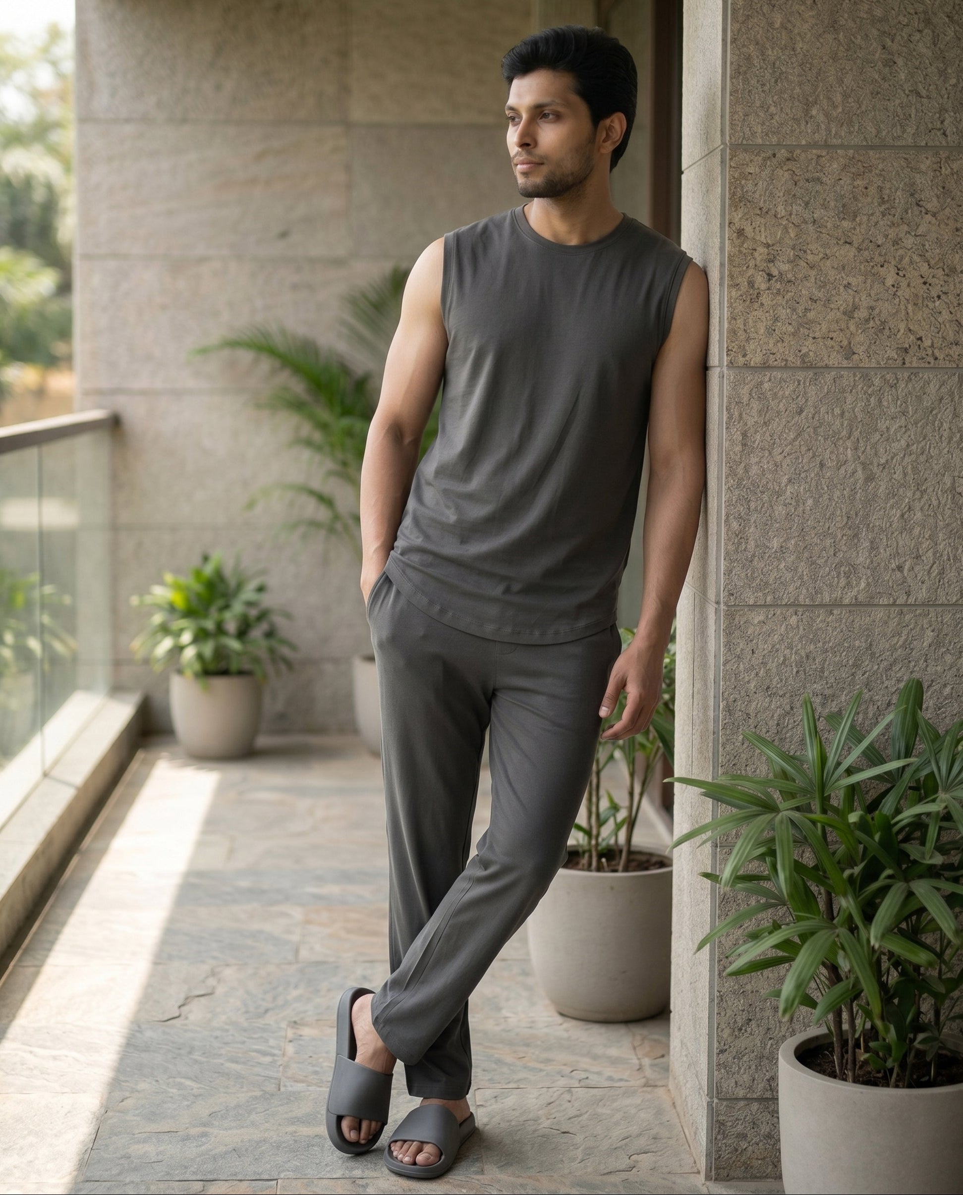 AirKnit Tee + Pant (Charcoal Grey)