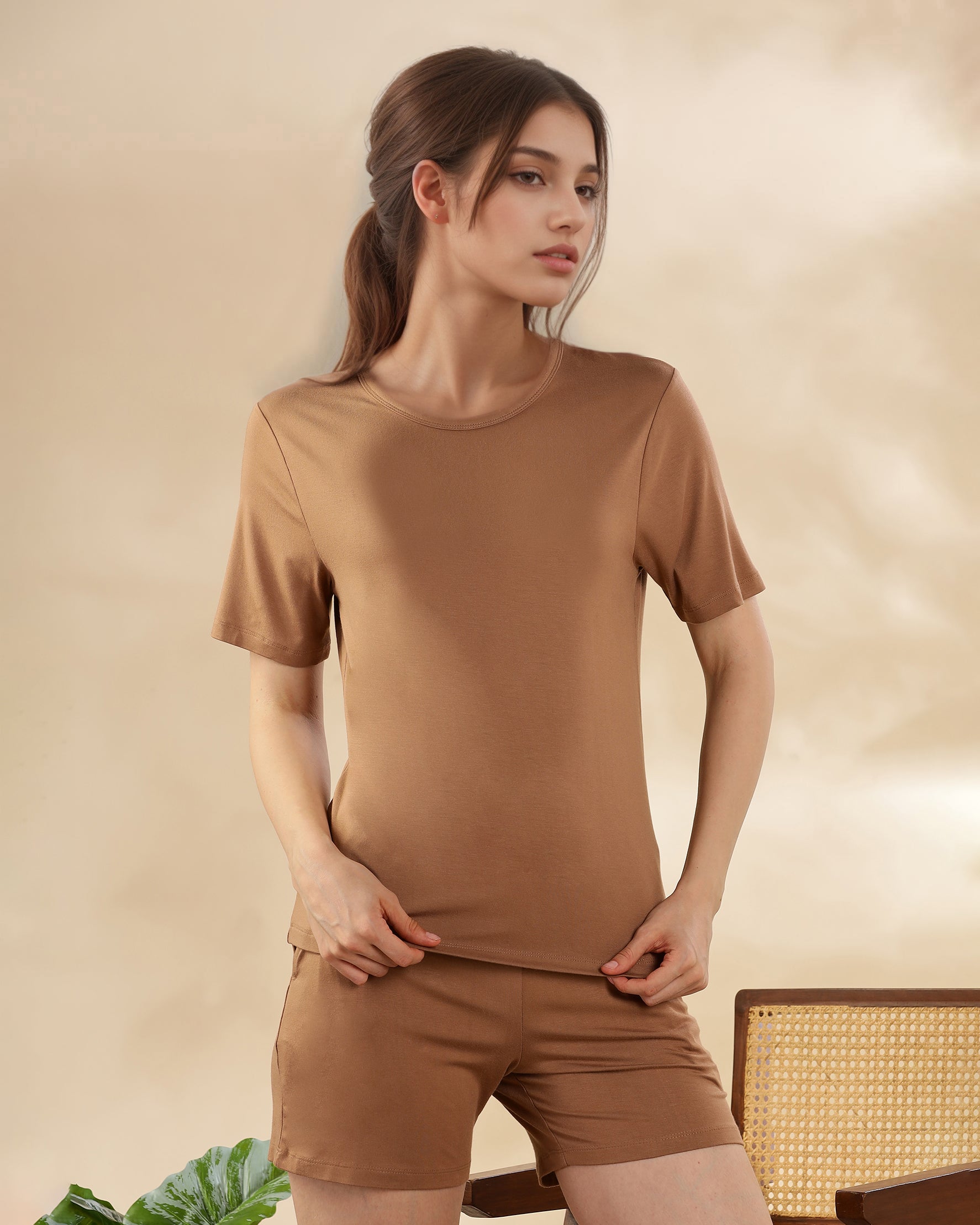Nesta Bamboo Shorts  (Coffee Cream)