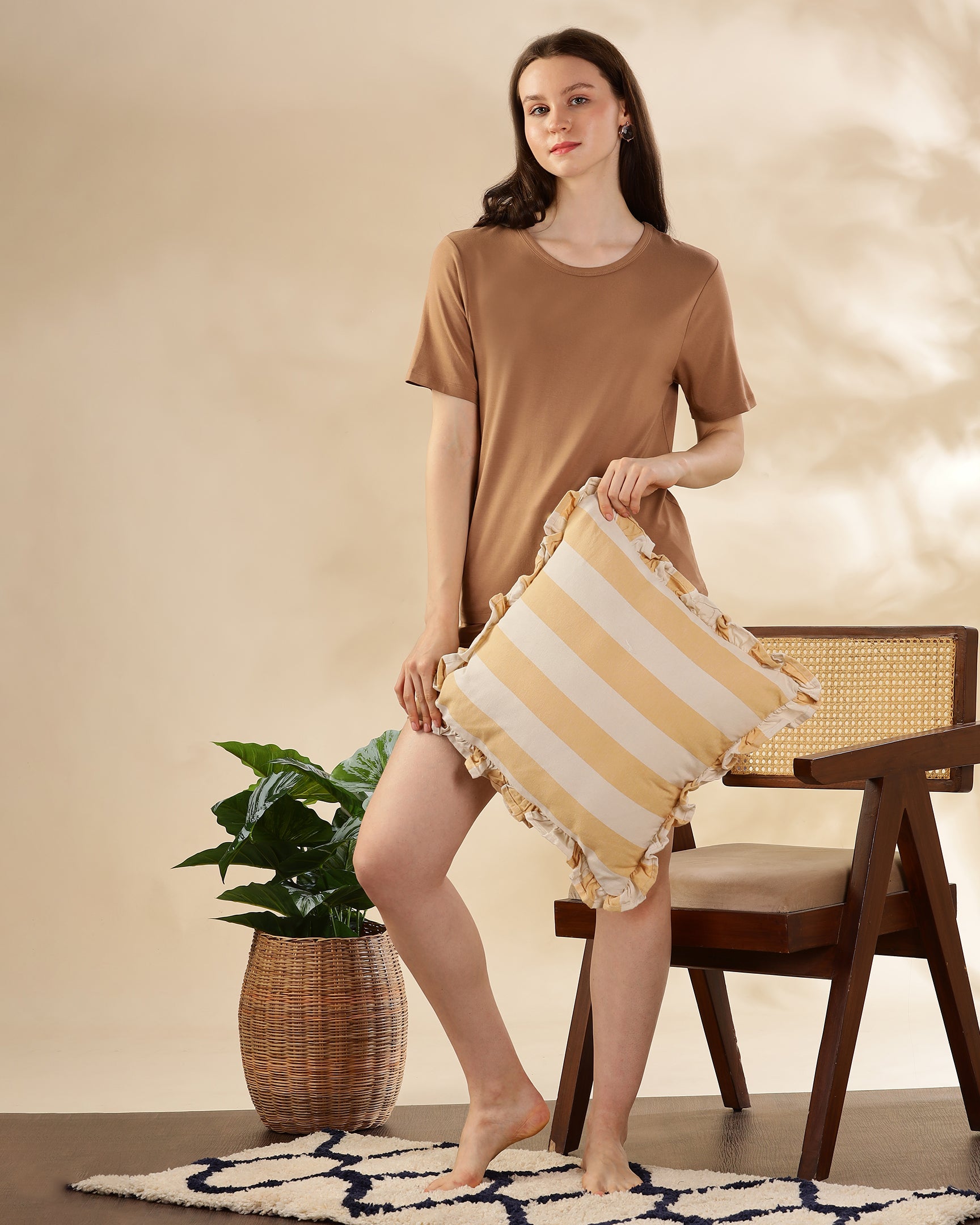 Celine Bamboo Tee (Coffee Cream)