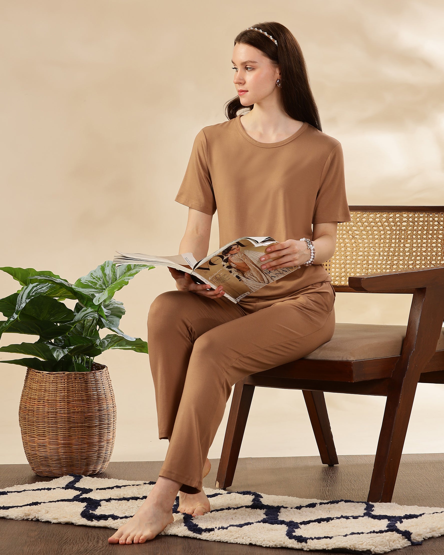 Celine Bamboo Tee (Coffee Cream)