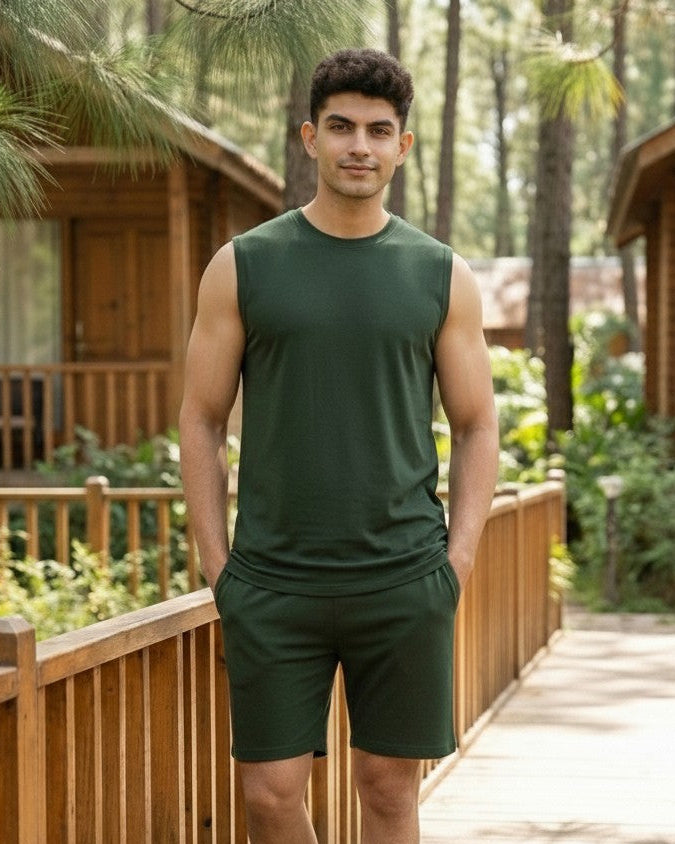 AirKnit Tee + Shorts (Dark Green)