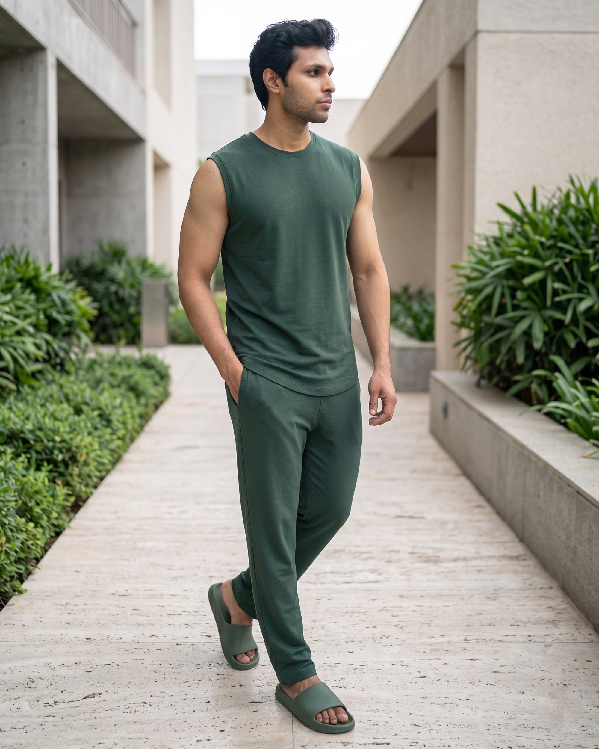 AirKnit Tee + Pant (Dark Green)