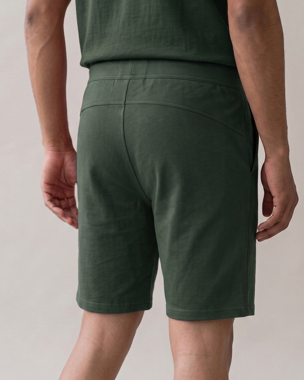 Bamboo Dark Green cotton Softsleep lounge shorts, soft relaxed bottom offering comfortable everyday movement