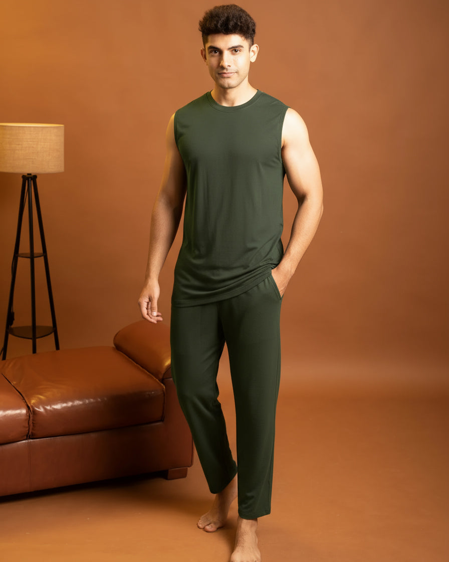 Mens AirKnit tee and pant set in Dark Green
Soft breathable loungewear for everyday comfort
Dark Green bamboo pants for women from the Urbanite sleepwear collection
Urbanite Bamboo Pant Dark Green color, soft stretch bamboo viscose
Women’s bamboo loungewear pants in Dark Green shade
Soft bamboo sleep pants Dark Green, gentle on sensitive skin
Urbanite Dark Green pants for sleeping and lounging
Breathable bamboo fabric pants in Dark Green for women