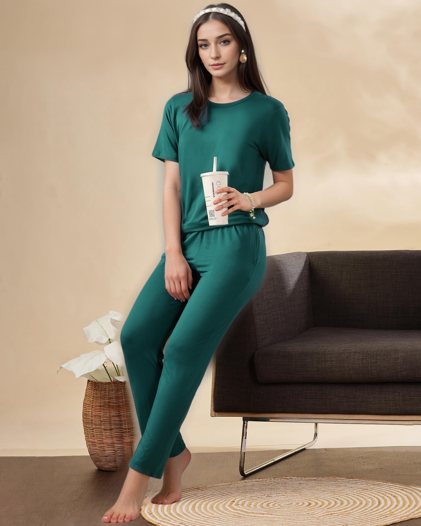 Pearle Bamboo Pant (Forest Green)