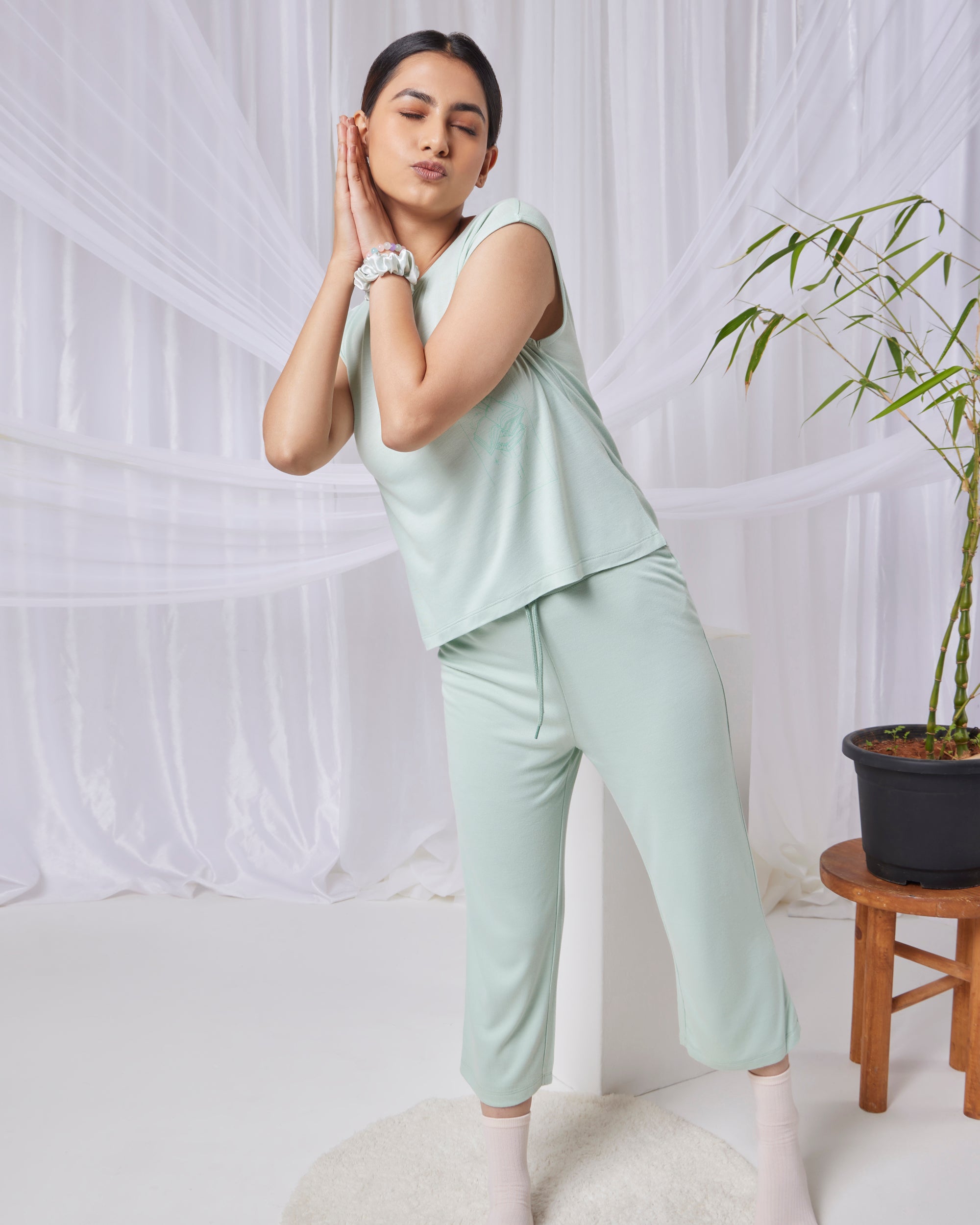 Womens Aurora Fresh Mint bamboo shirt
Sustainable soft fabric combining comfort and style
Nova Bamboo Pant Fresh Mint, minimalist women’s sleepwear
Fresh Mint bamboo pants with soft waistband comfort
Women’s eco bamboo pants in Fresh Mint for lounging
Nova Fresh Mint sleep pants with smooth drape
Soft bamboo lounge pants Fresh Mint by Softsleep
Breathable and soft bamboo women’s pants in Fresh Mint