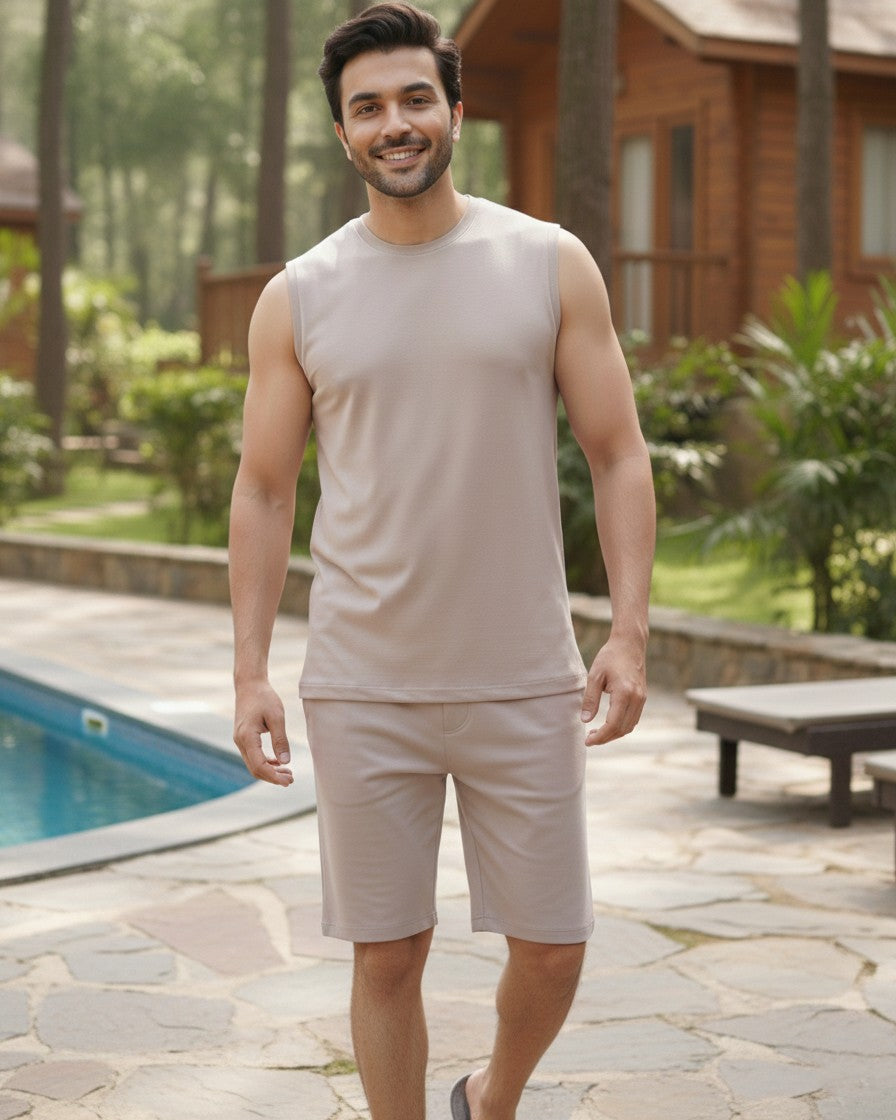 AirKnit Tee + Shorts (Grey Mocha)