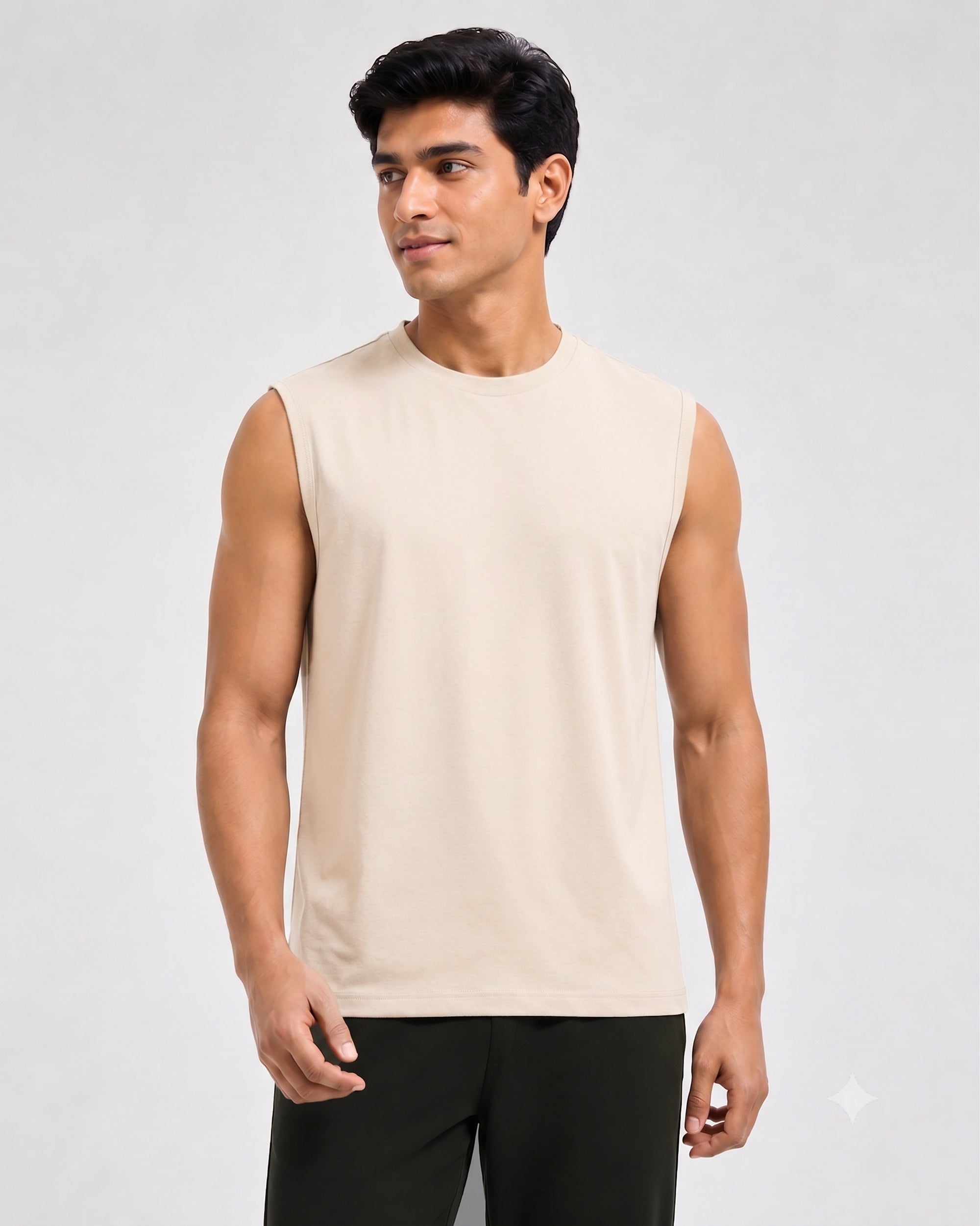 Irish cream Airknit bamboo cotton tee with lightweight breathable softness and thermoregulating comfort for everyday lounging