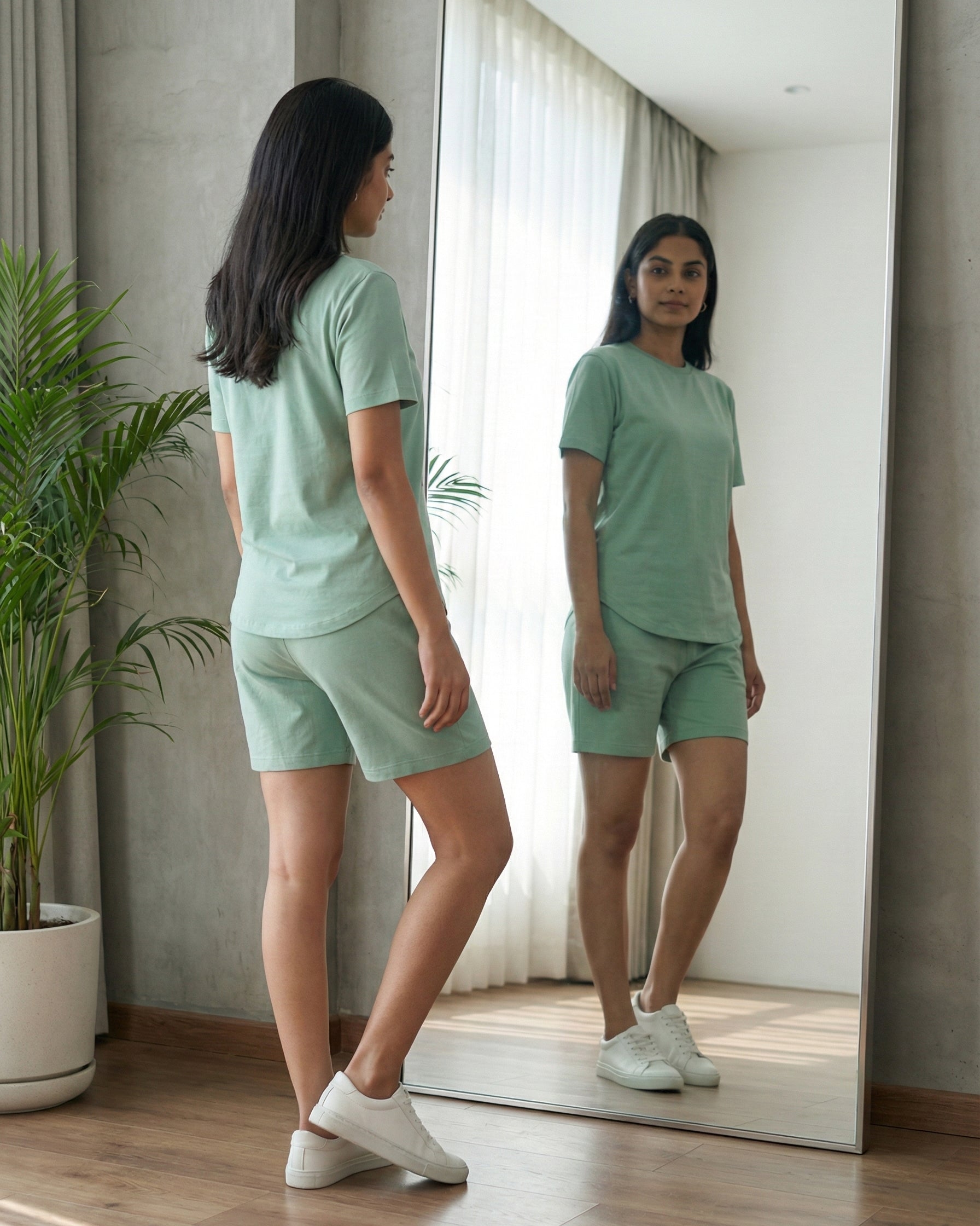 Celine T-Shirt + Shorts (Mint Green)