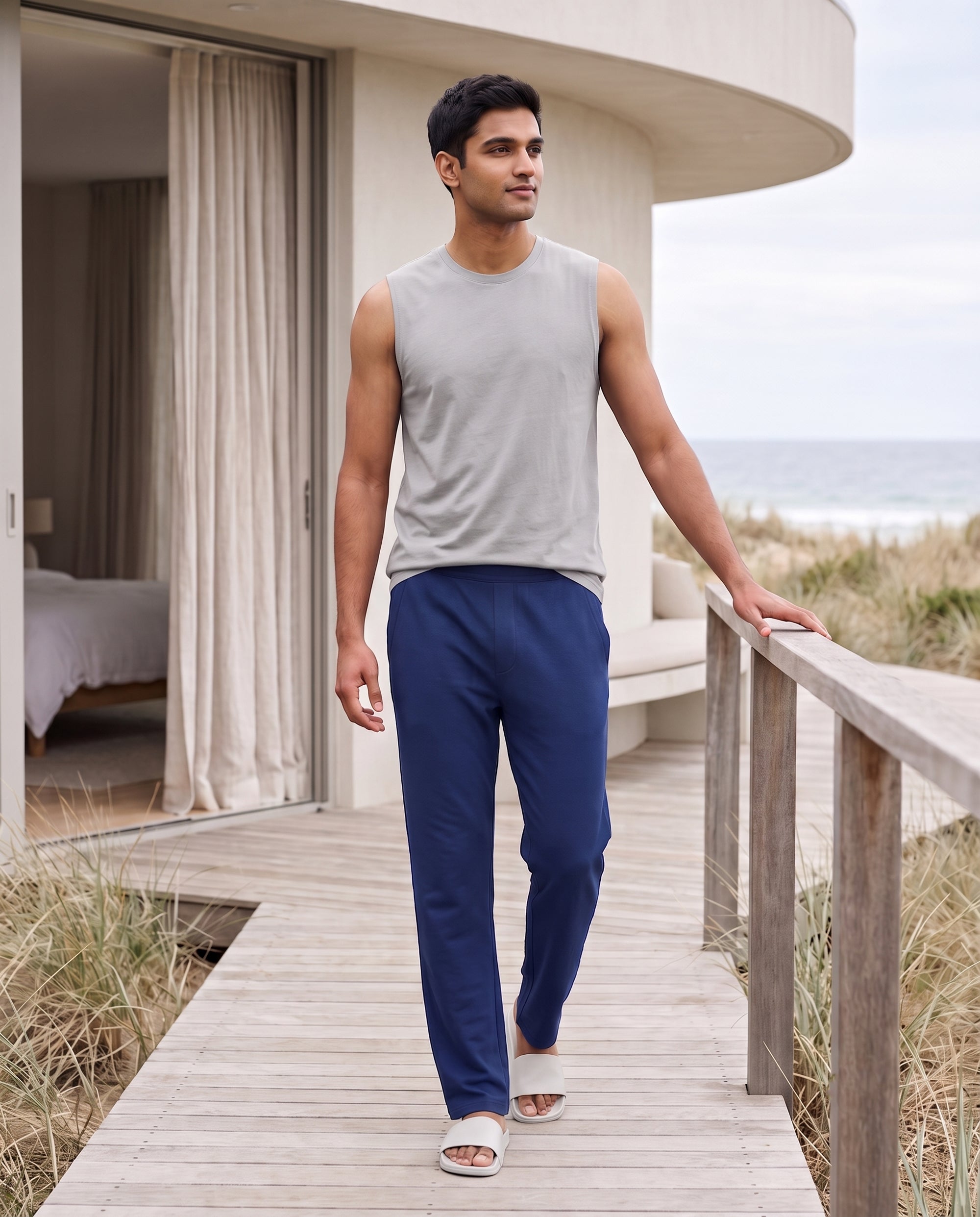 AirKnit Tee + Pant (Grey + Blue)