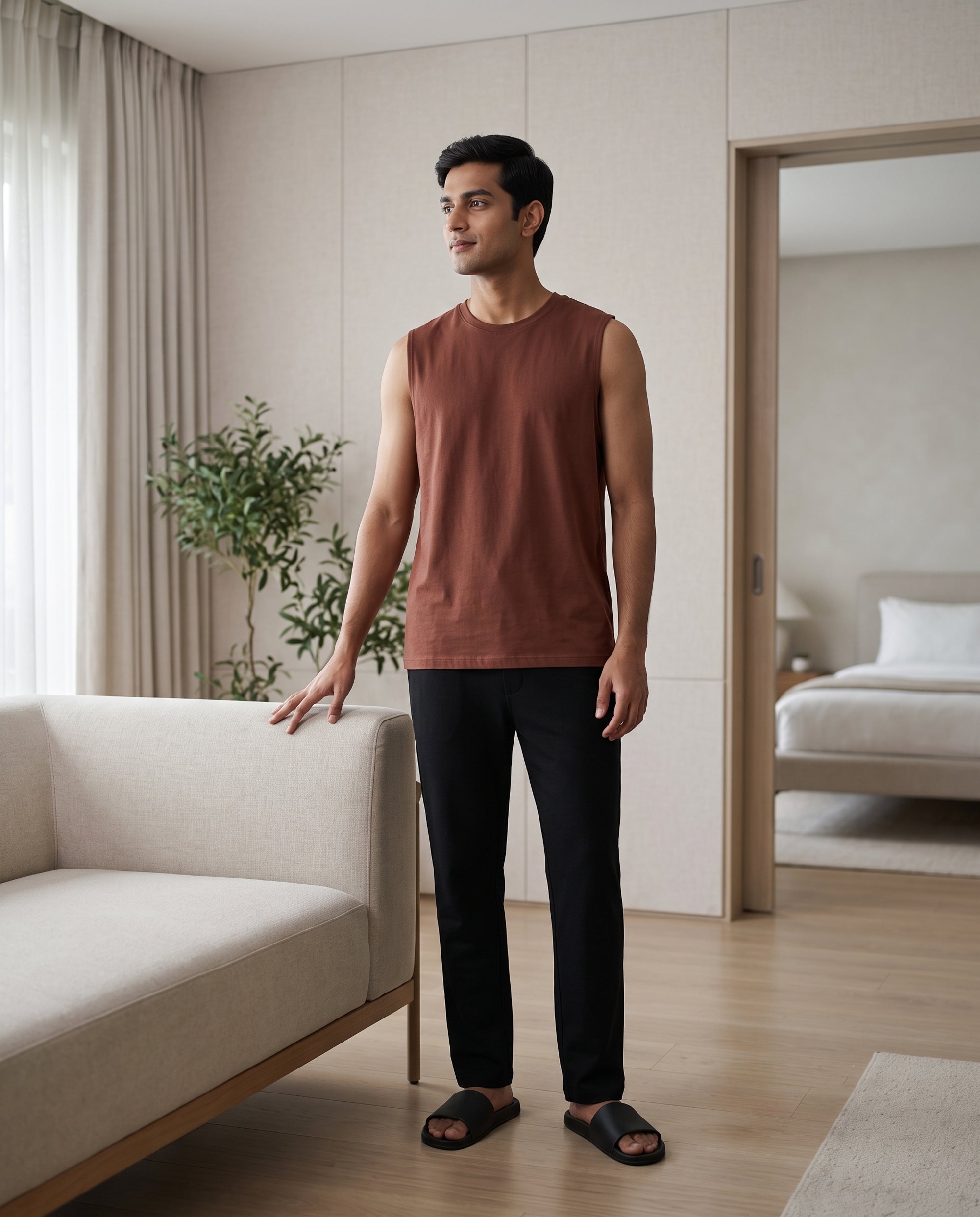 AirKnit Tee + Pant (Brown + Black)