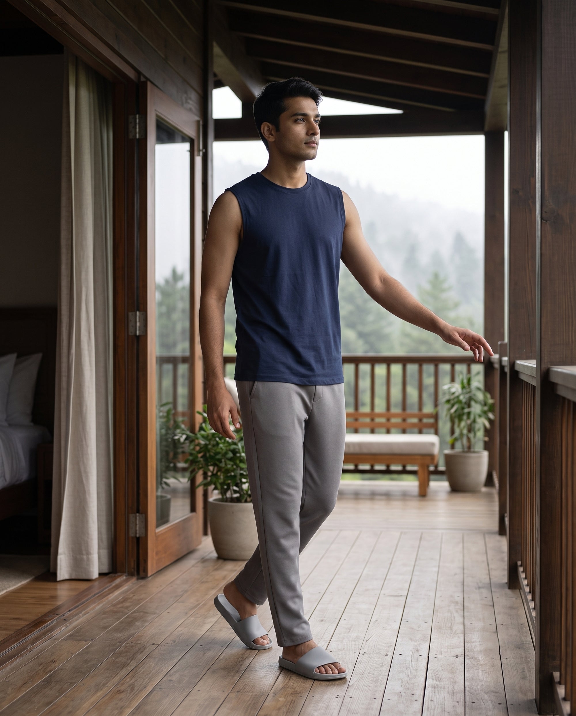 Airknit Tee + Pant (Blue + Grey)