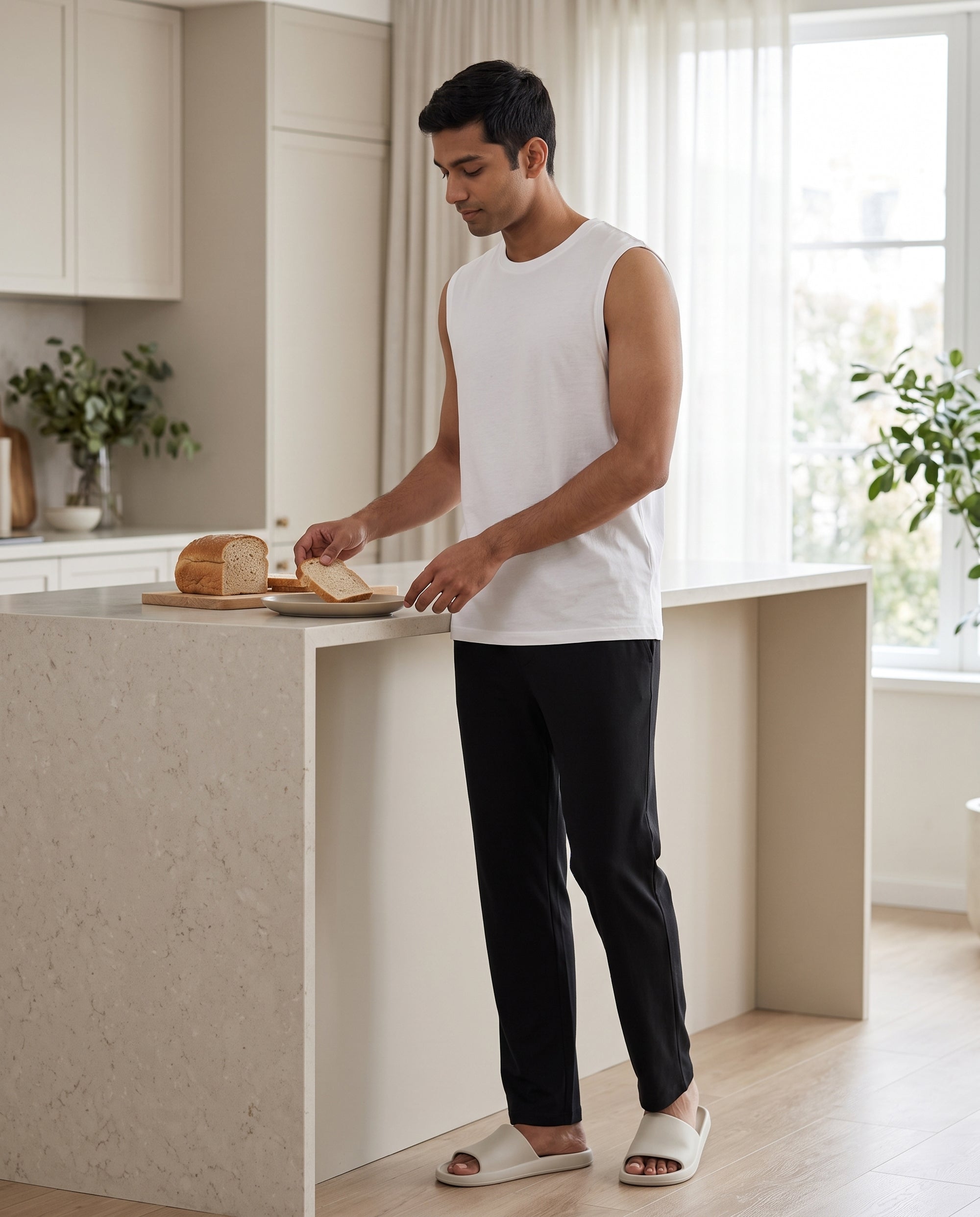 Airknit Tee + Pant (White + Black)