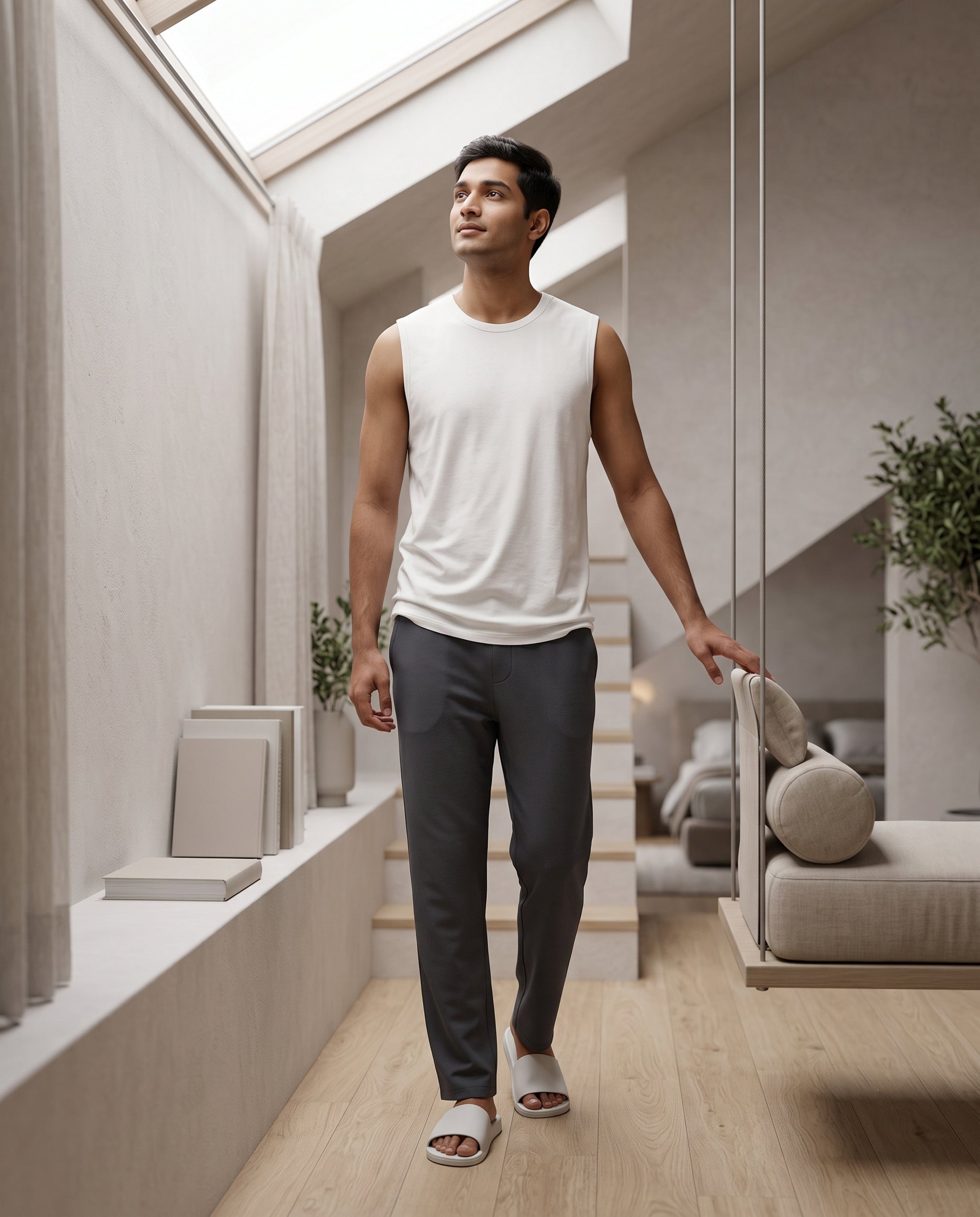 Airknit Tee + Pant (White + Grey)