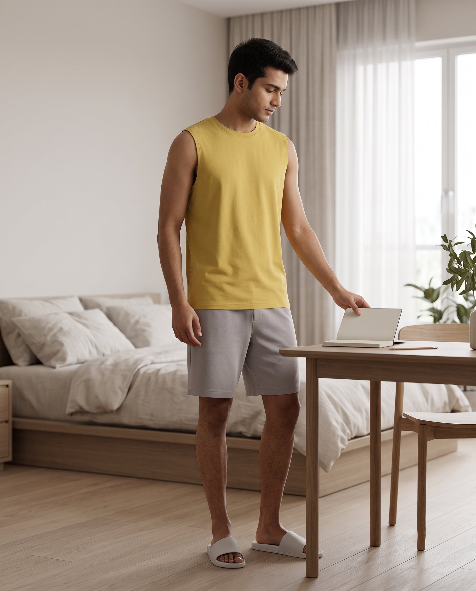 Airknit Tee + Shorts (Yellow + Grey)
