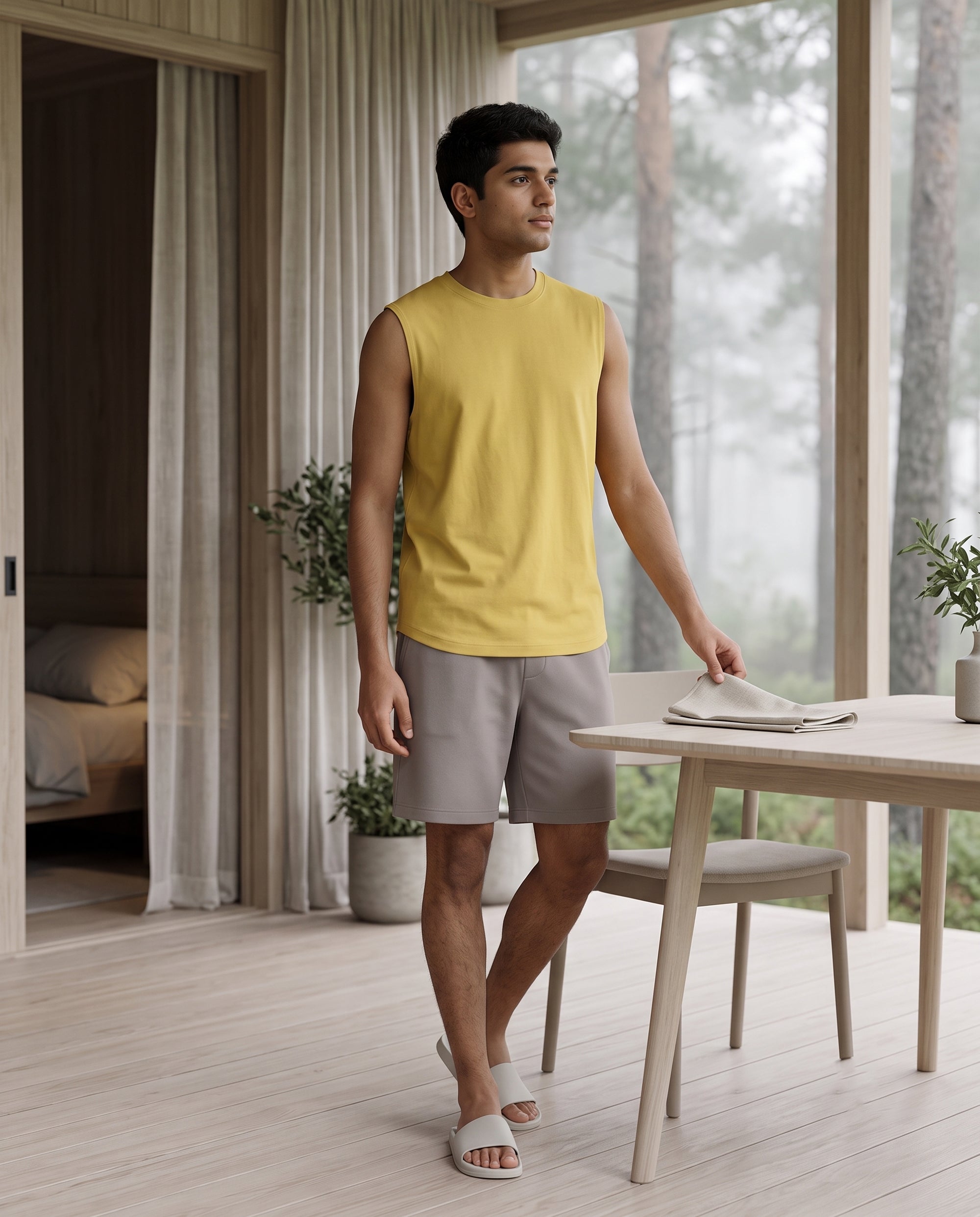 Airknit Tee + Shorts (Yellow + Grey)