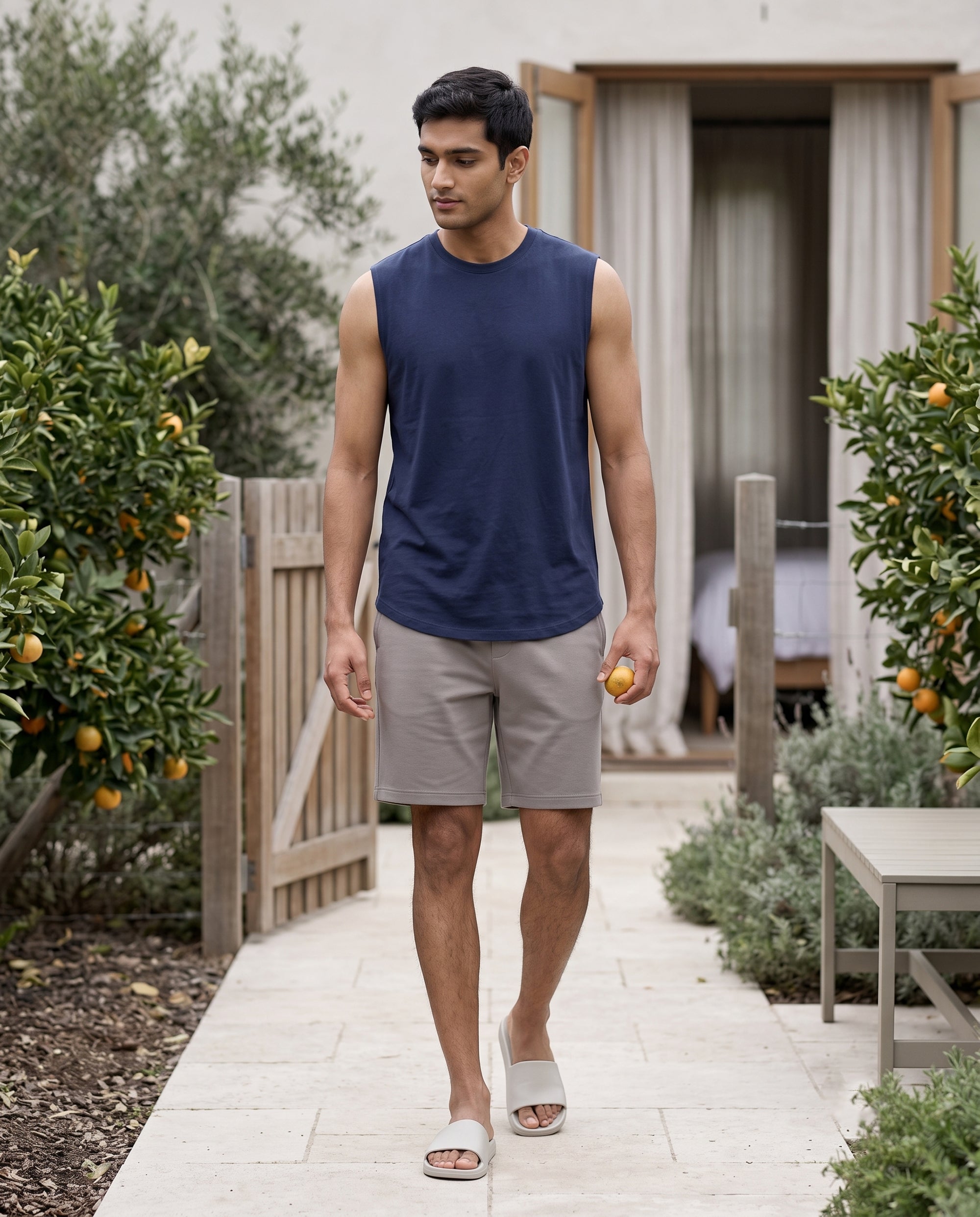 Airknit Tee + Shorts (Blue + Grey)