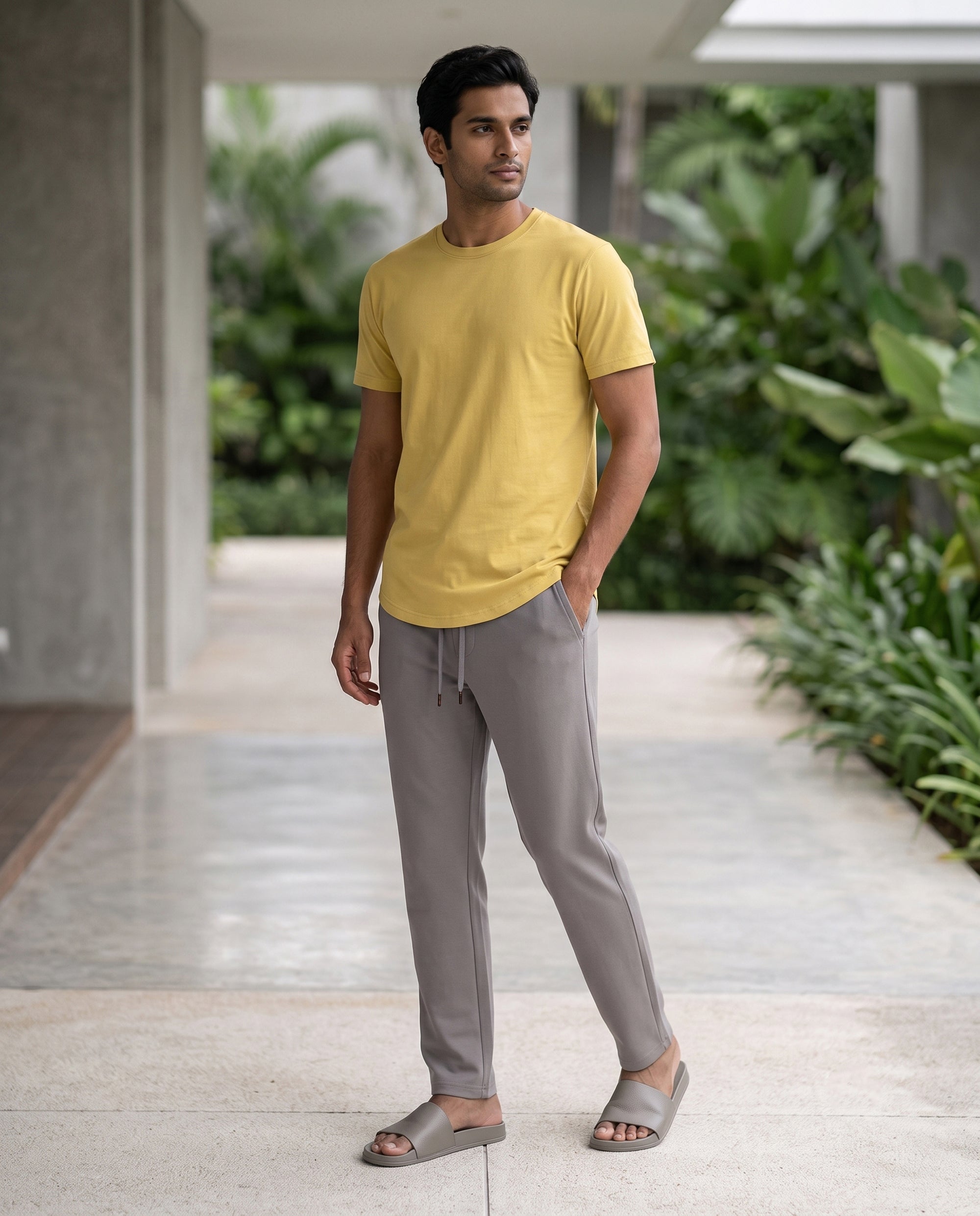 Cosmo T-Shirt + Pant (Yellow + Grey)