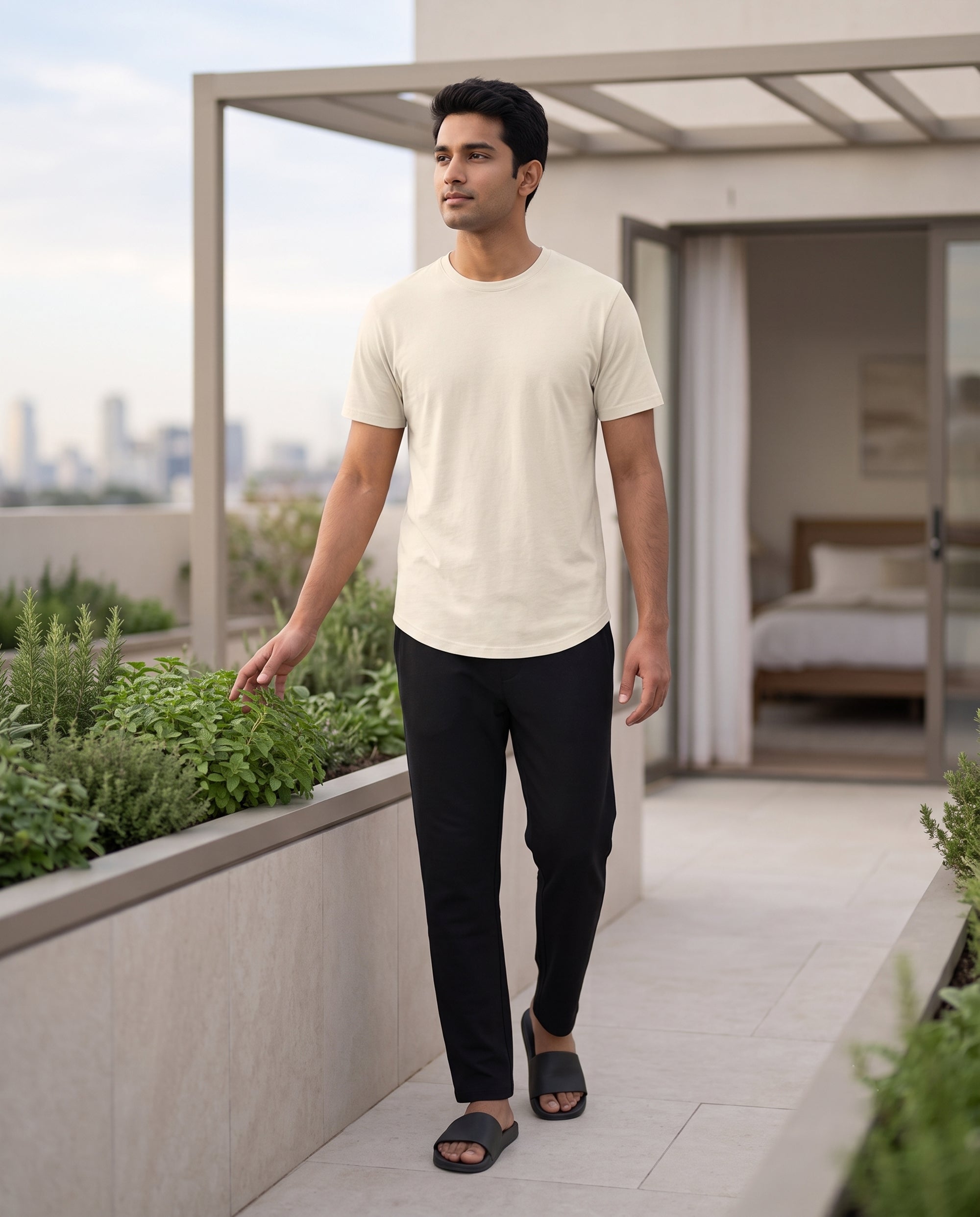 Cosmo T-Shirt + Pant (Cream + Black)