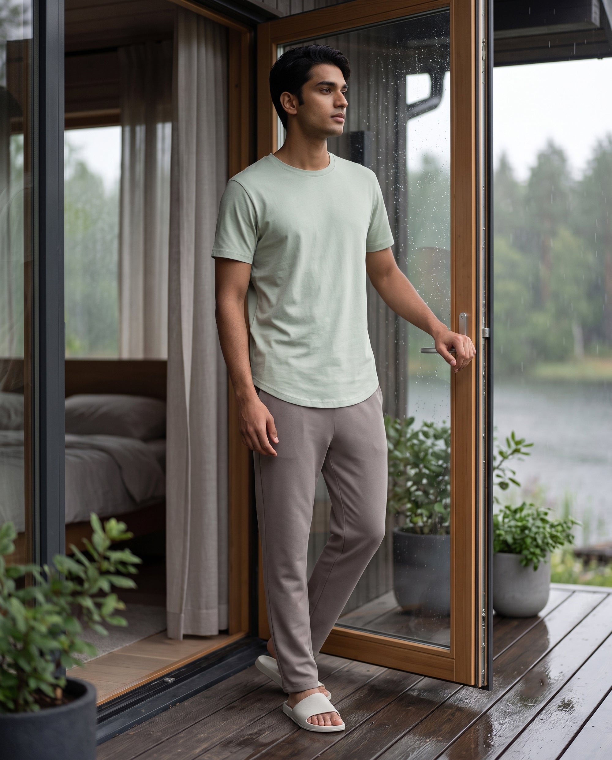 Cosmo T-Shirt + Pant (Pistachio + Grey)