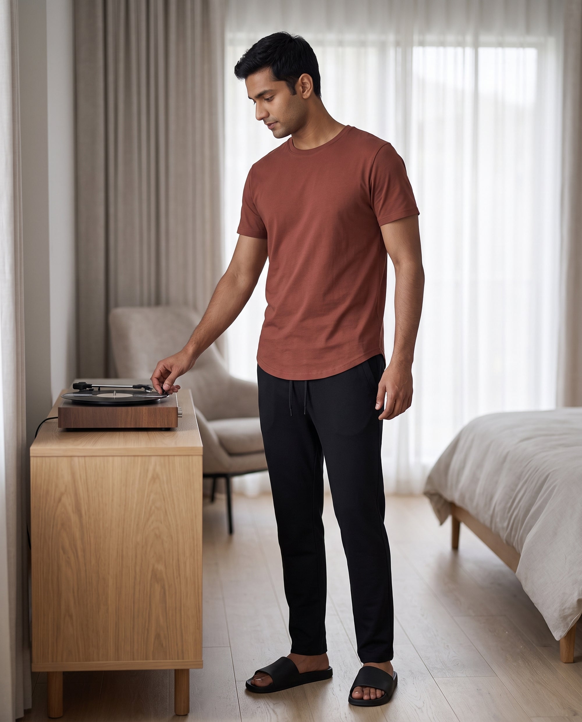 Cosmo T-Shirt + Pant (Brown + Black)