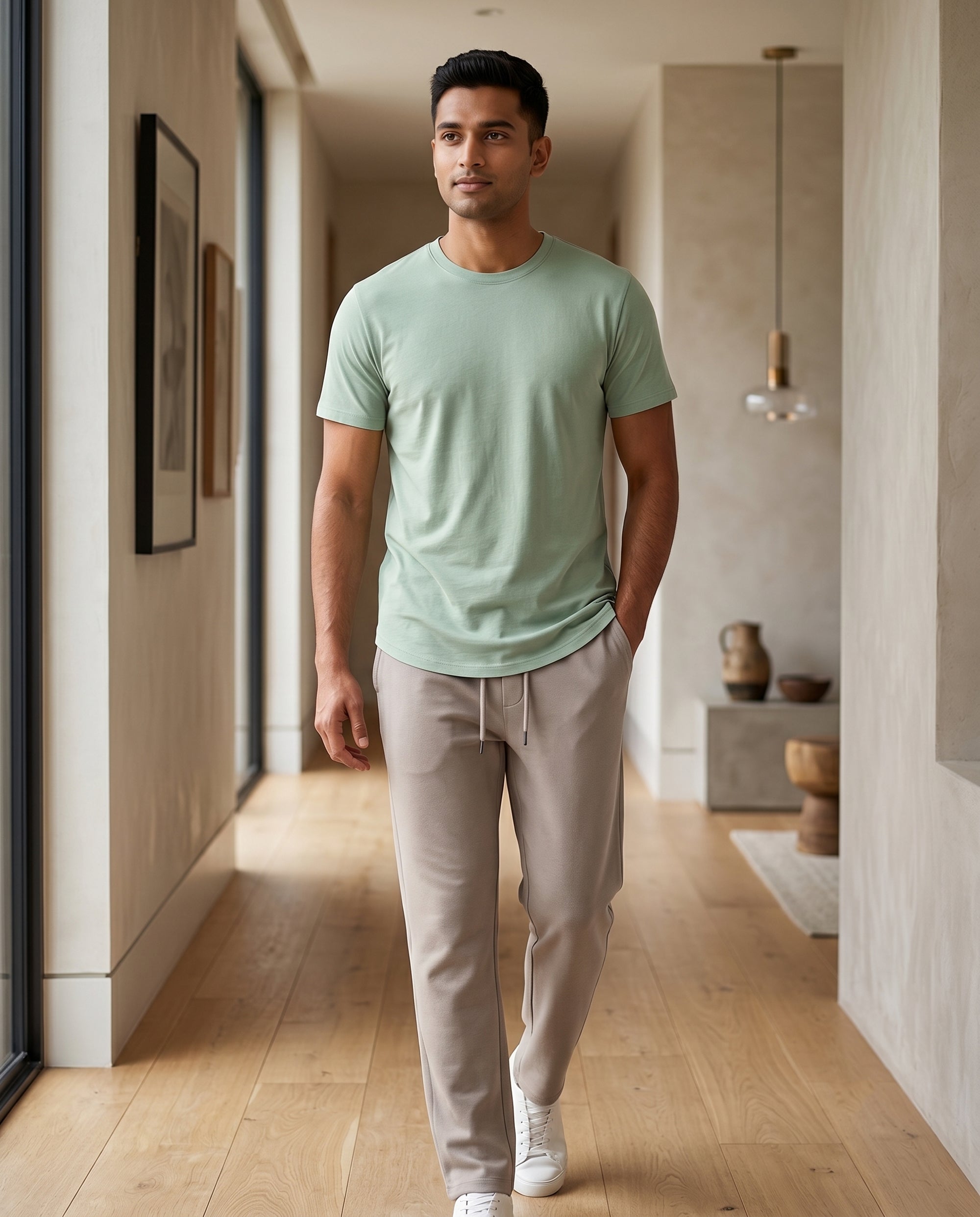Cosmo T-Shirt + Pant (Green + Grey)