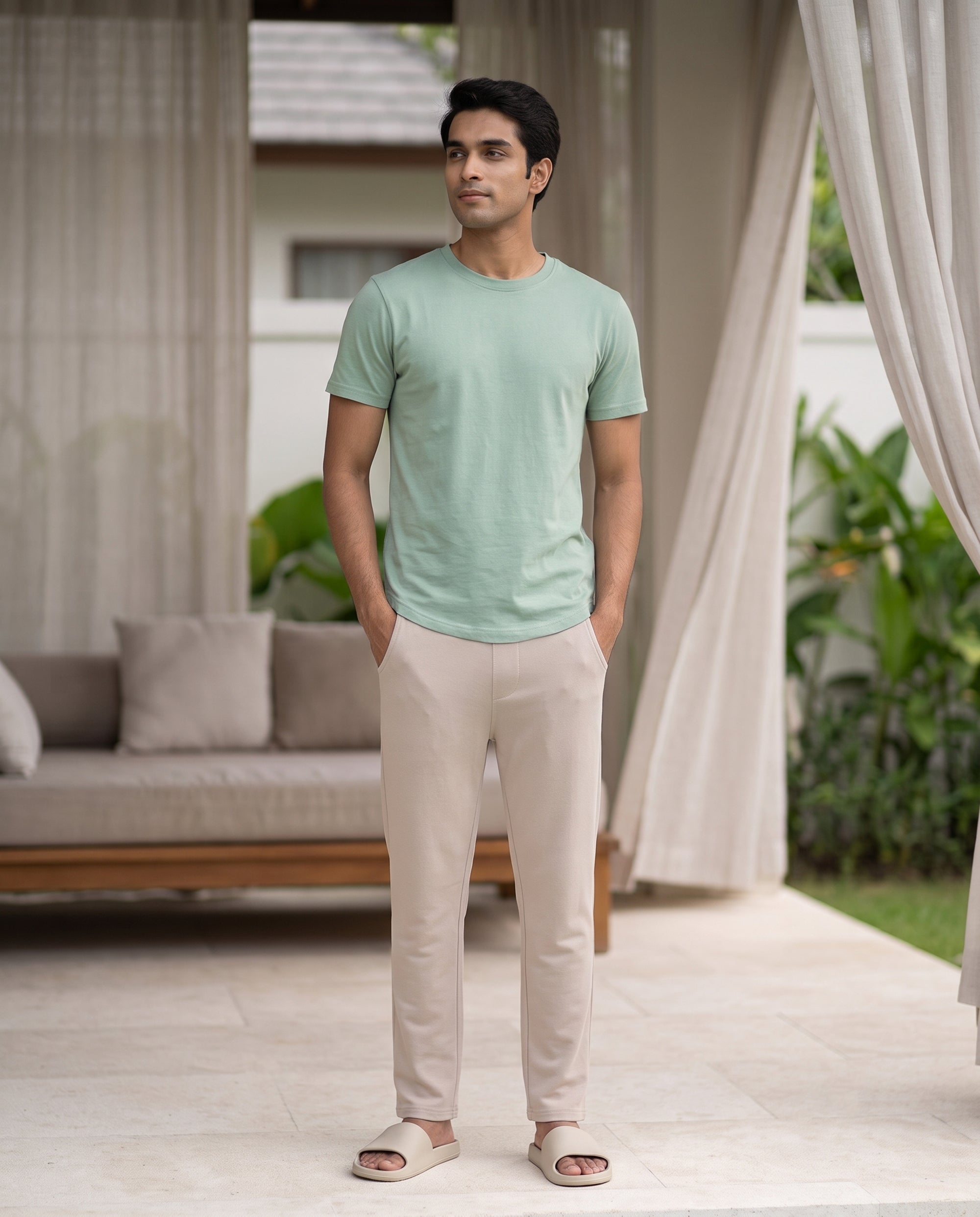Cosmo T-Shirt + Pant (Green + Cream)