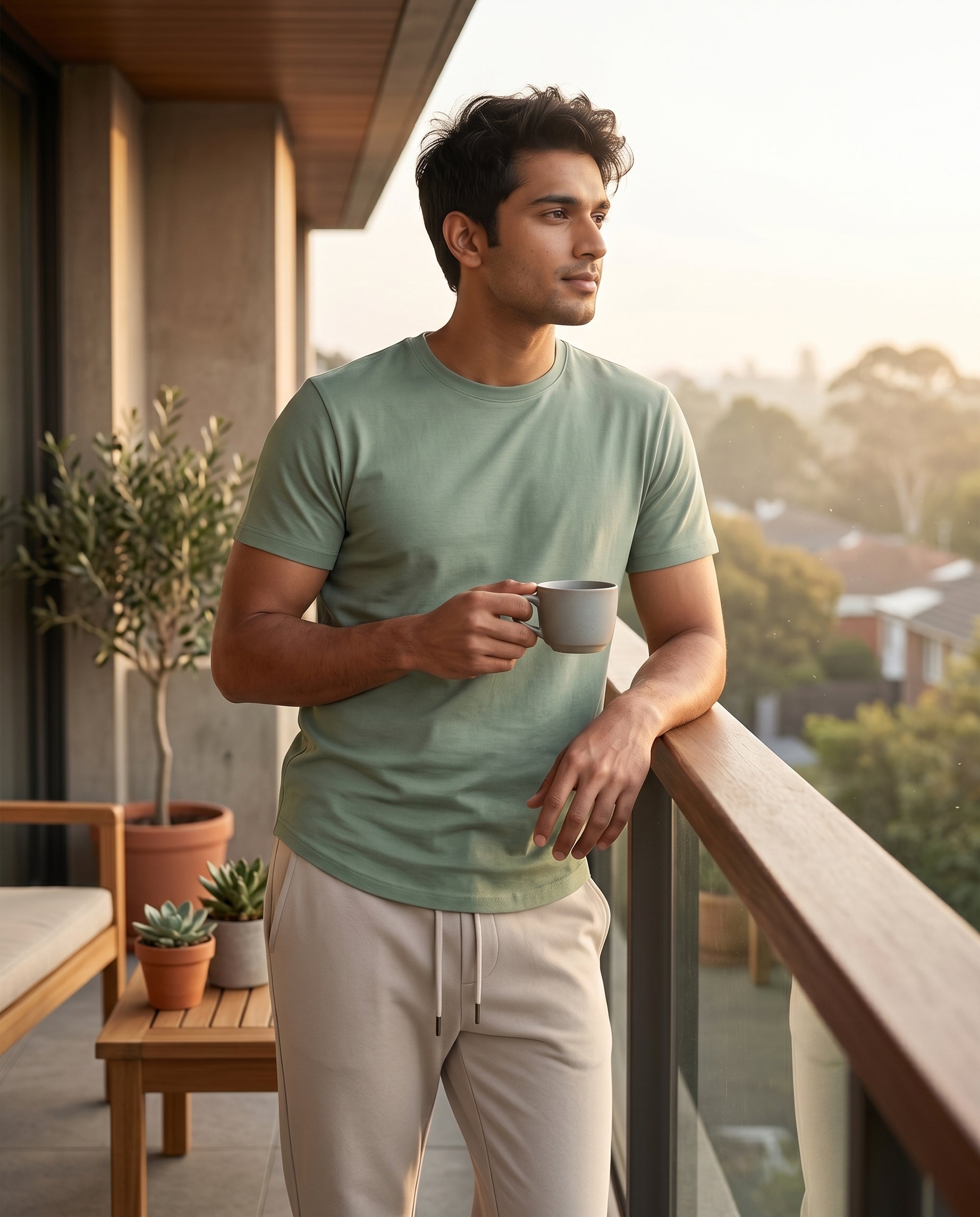 Cosmo T-Shirt + Pant (Green + Cream)