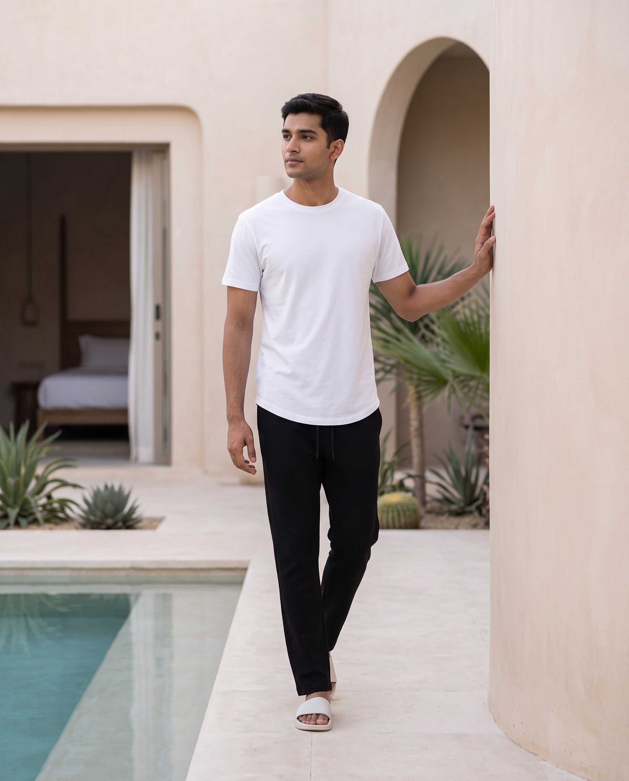 Cosmo T-Shirt + Pant (White + Black)